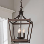 Finley 3-Light Black Iron Lantern Pendant Light | Dining Room & Entryway Chandelier