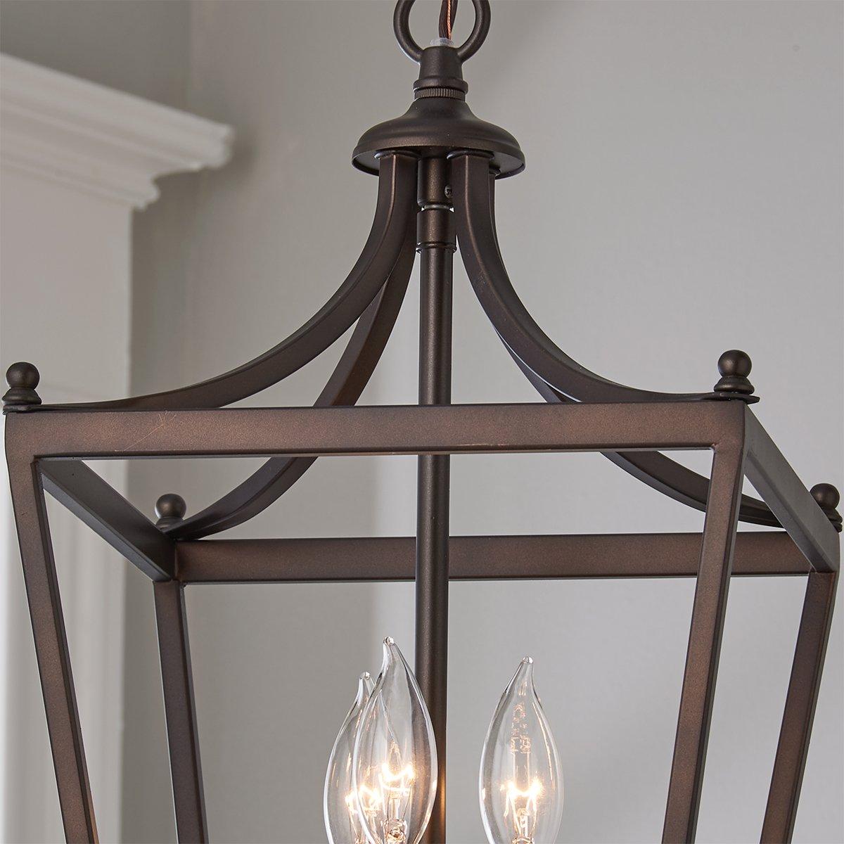 Finley 3-Light Black Iron Lantern Pendant Light | Dining Room & Entryway Chandelier