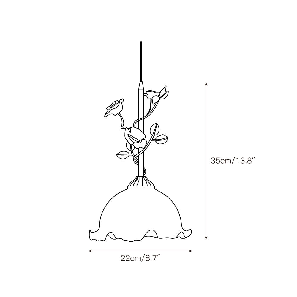 Ilsoris Individual Creativity Rose Glass Ceramic Pendant Lamp - Lamp Copper