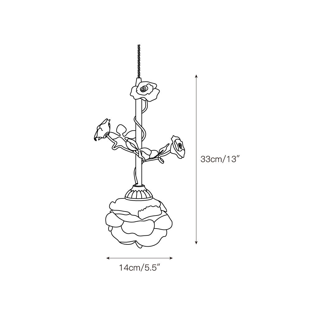 Ilsoris Individual Creativity Rose Glass Ceramic Pendant Lamp - Lamp Copper