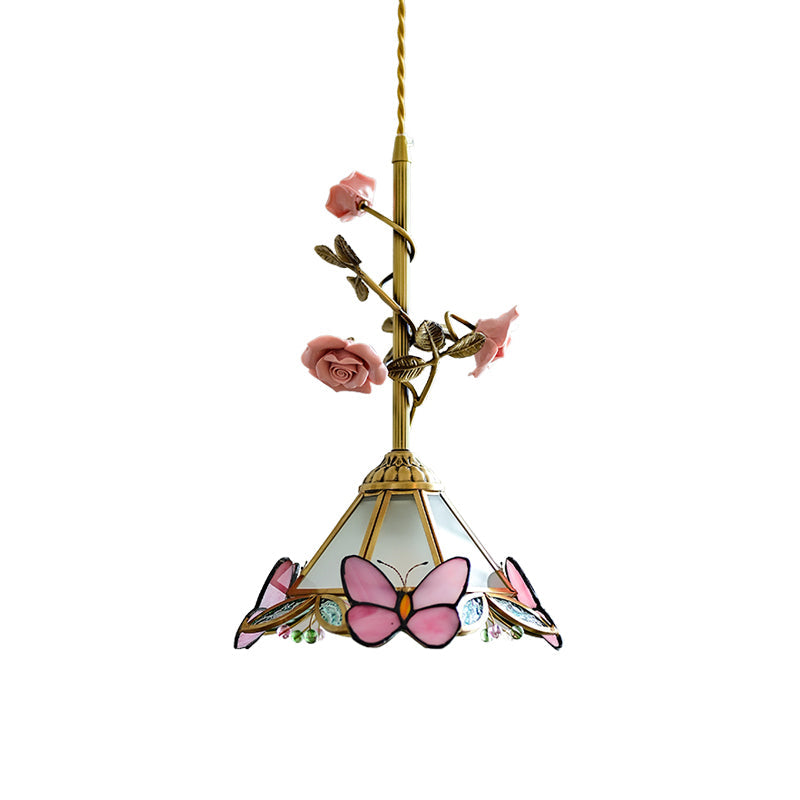 Ilsoris Individual Creativity Rose Glass Ceramic Pendant Lamp - Lamp Copper