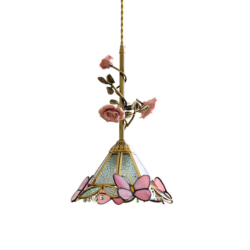 Ilsoris Individual Creativity Rose Glass Ceramic Pendant Lamp - Lamp Copper