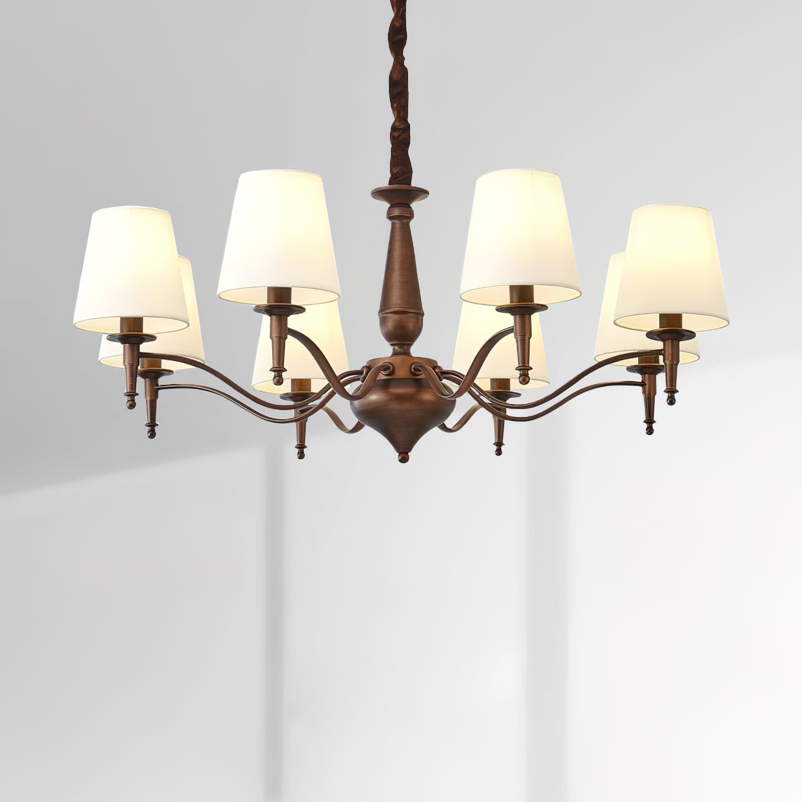 Zosolia Vintage Industrial Luxury Brass Fabric Chandelier - Lamp Copper