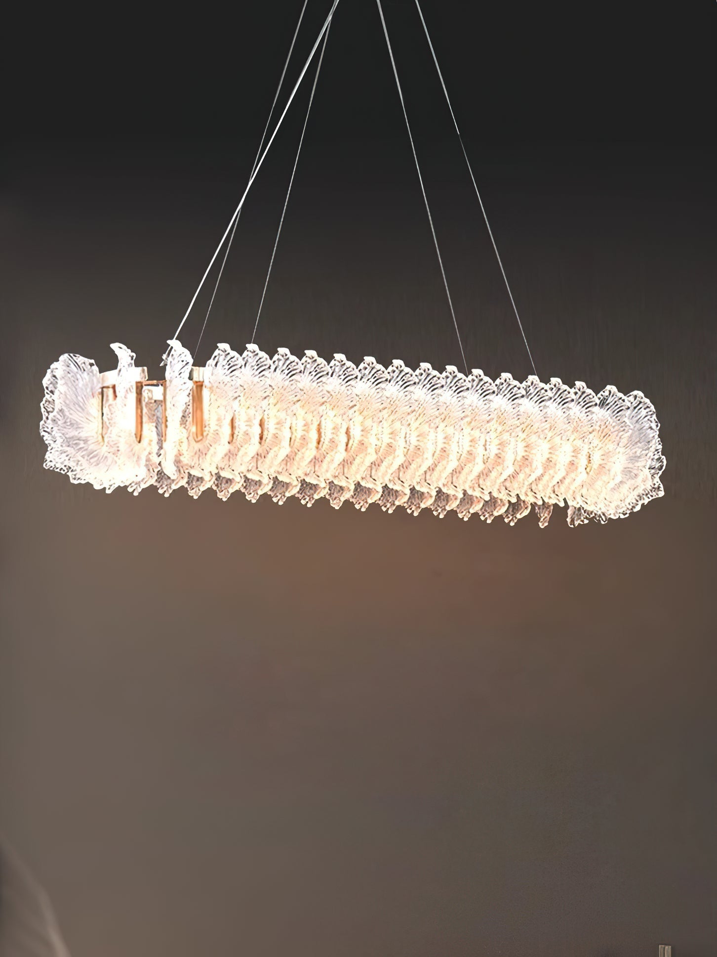 Ulcarir Luxury Leaf Glass Acrylic Chandelier - Lamp Copper
