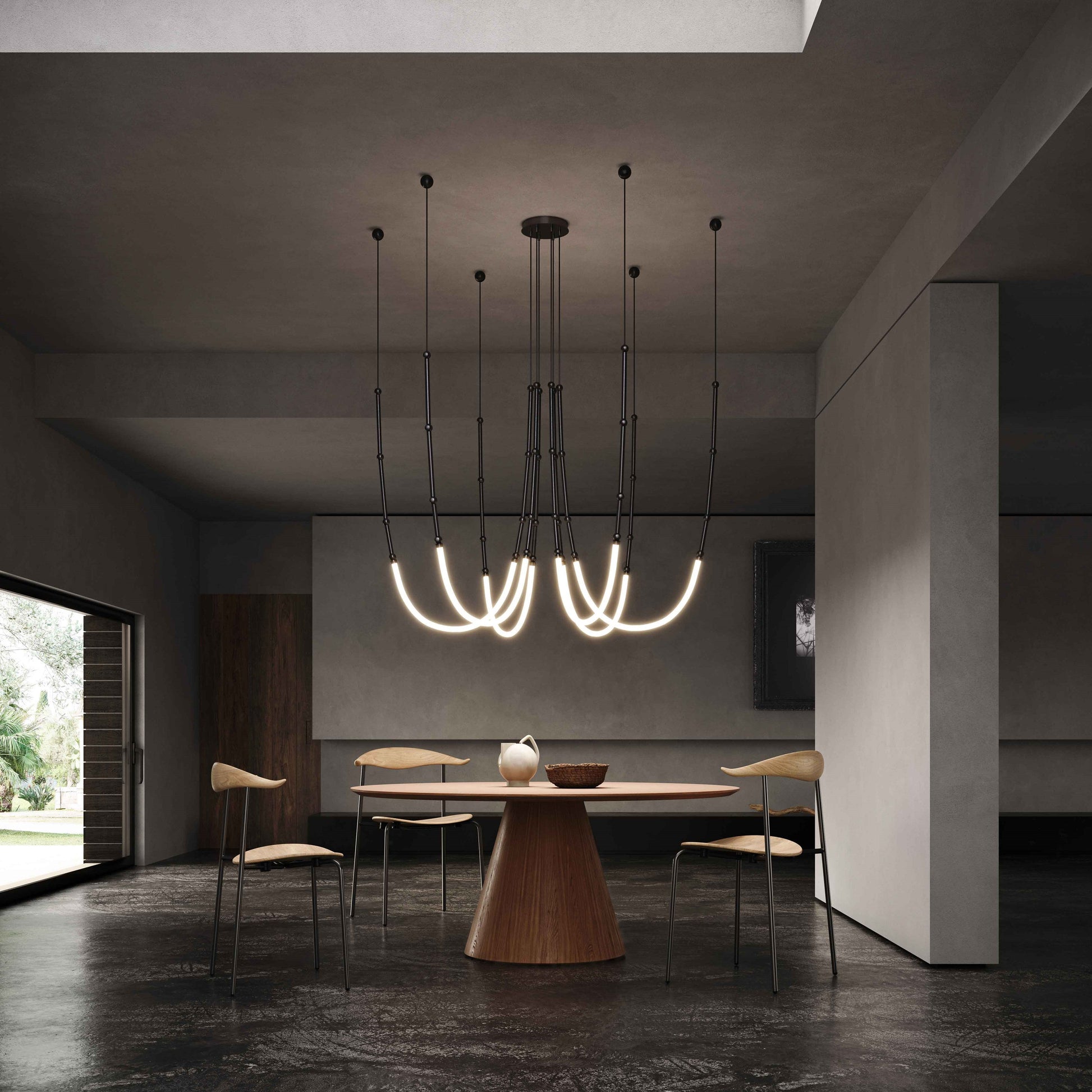 Ormirara Modern Minimalist Metal Chandelier - Lamp Copper