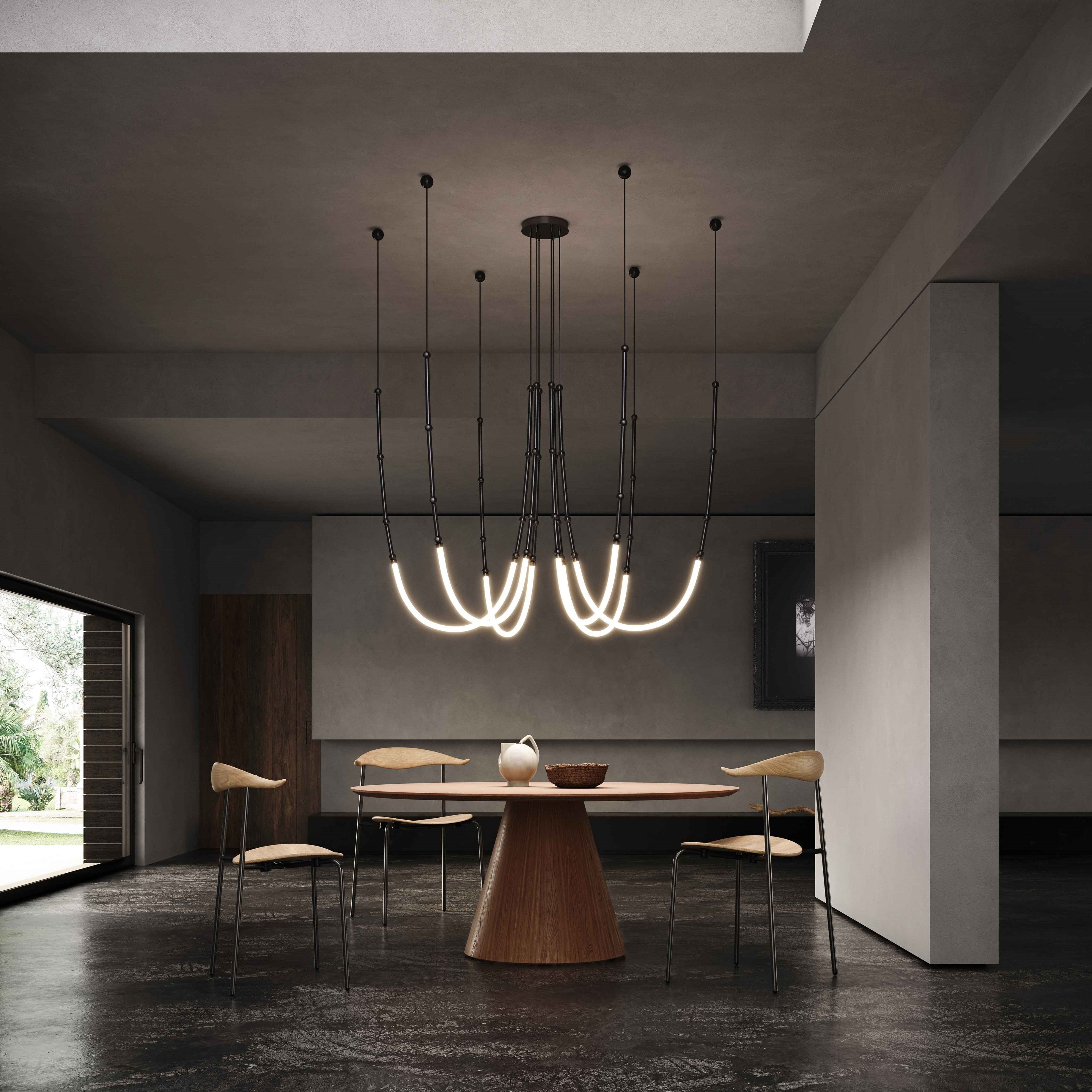 Ormirara Modern Minimalist Metal Chandelier - Lamp Copper
