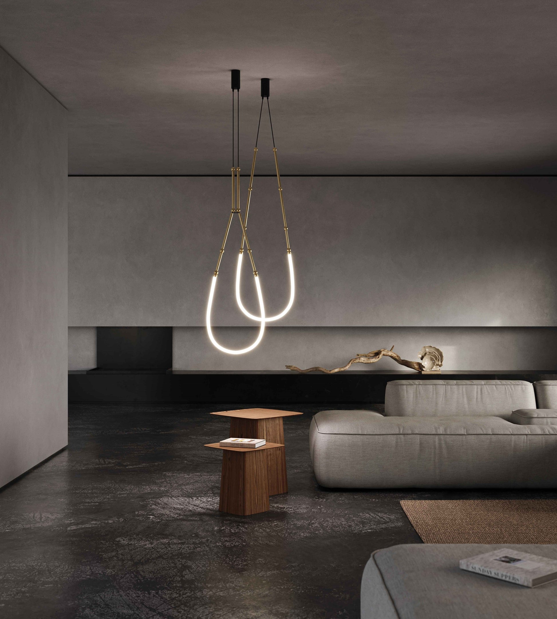 Ormirara Modern Minimalist Metal Chandelier - Lamp Copper