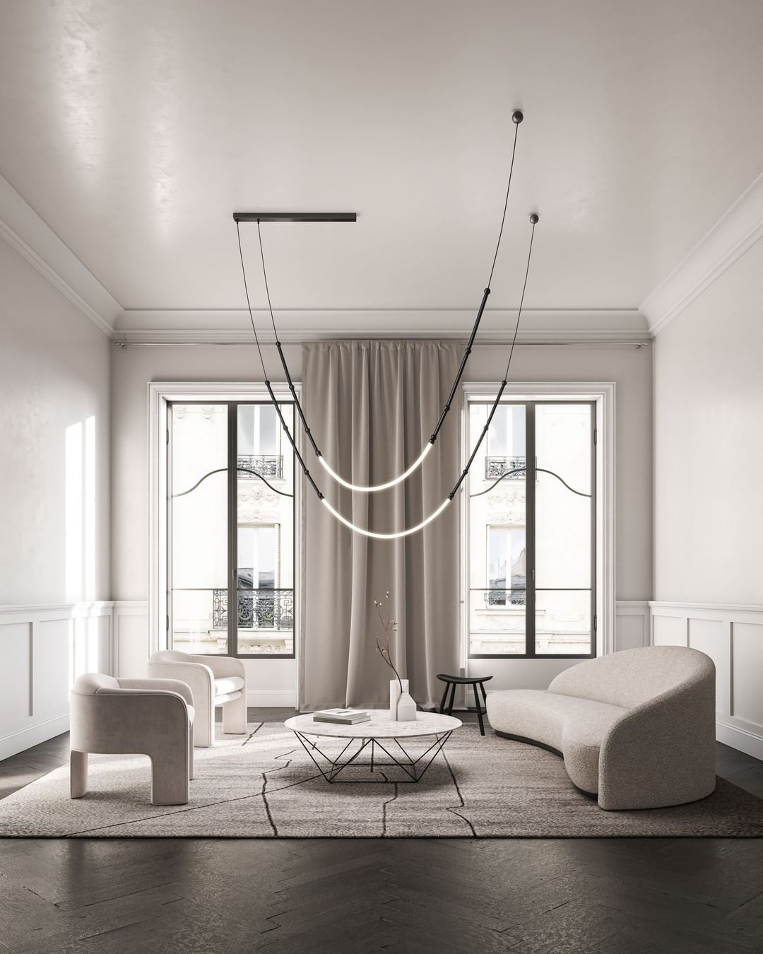 Ormirara Modern Minimalist Metal Chandelier - Lamp Copper