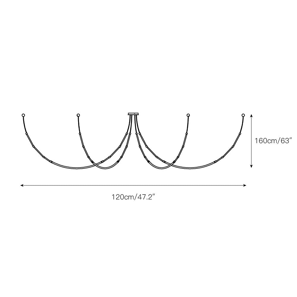 Ormirara Modern Minimalist Metal Chandelier - Lamp Copper