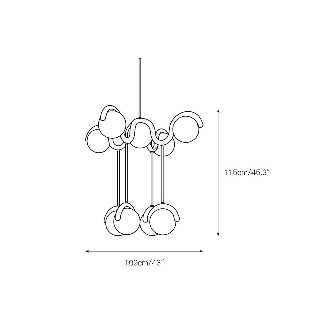 Eurvinen Creativity Elegance Art Brass Glass Chandelier - Lamp Copper
