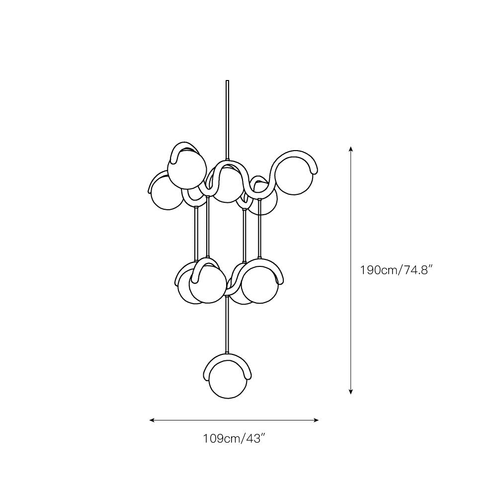 Eurvinen Creativity Elegance Art Brass Glass Chandelier - Lamp Copper