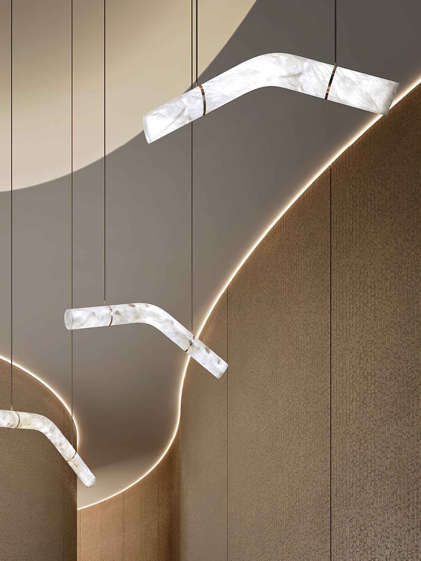 Errina Minimalist Premium Elegance Alabaster Pendant Light - Lamp Copper
