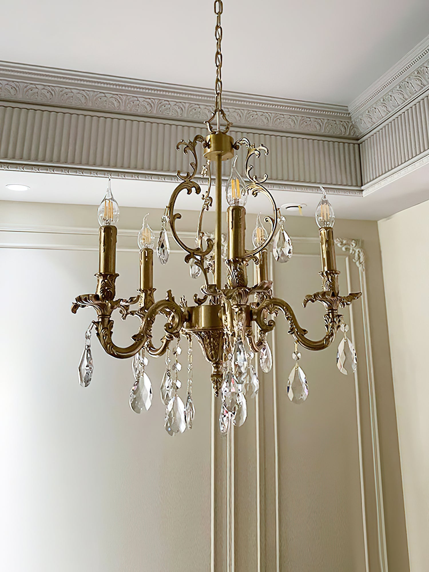 Olrinila Postmodern Luxury Brass Crystal Chandelier - Lamp Copper