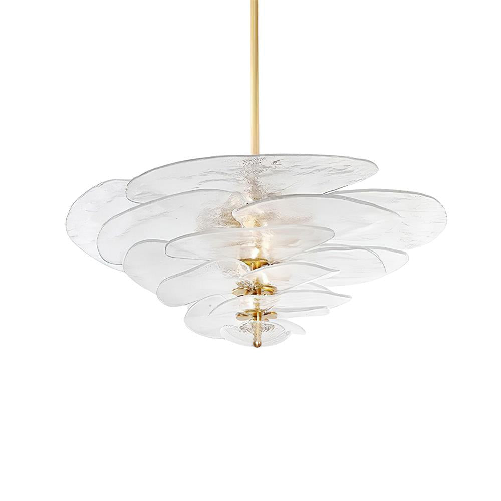 Evvinora Individual Creativity Leaf Layered Glass Metal Chandelier - Lamp Copper
