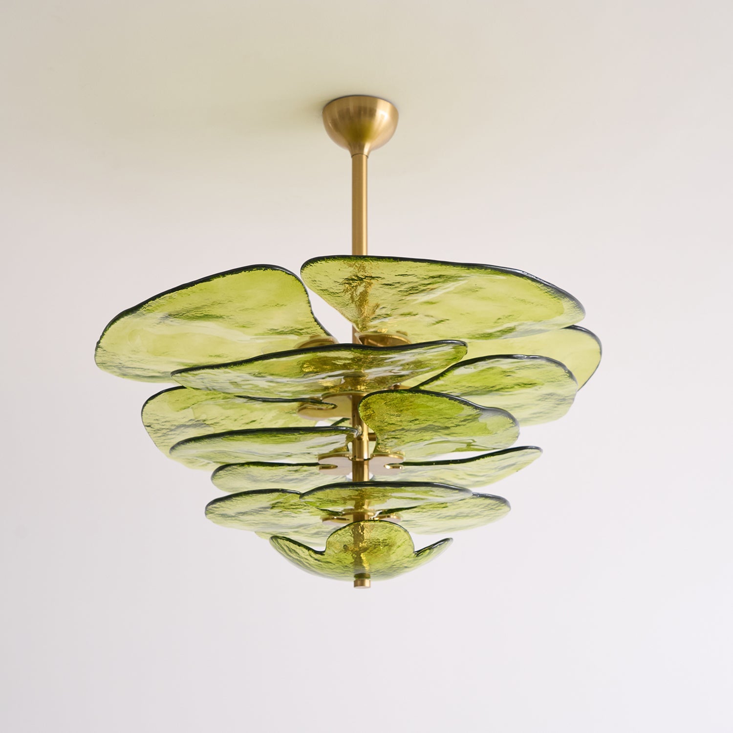 Evvinora Individual Creativity Leaf Layered Glass Metal Chandelier - Lamp Copper