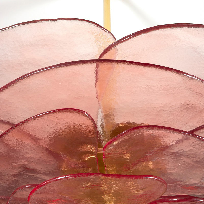 Evvinora Individual Creativity Leaf Layered Glass Metal Chandelier - Lamp Copper