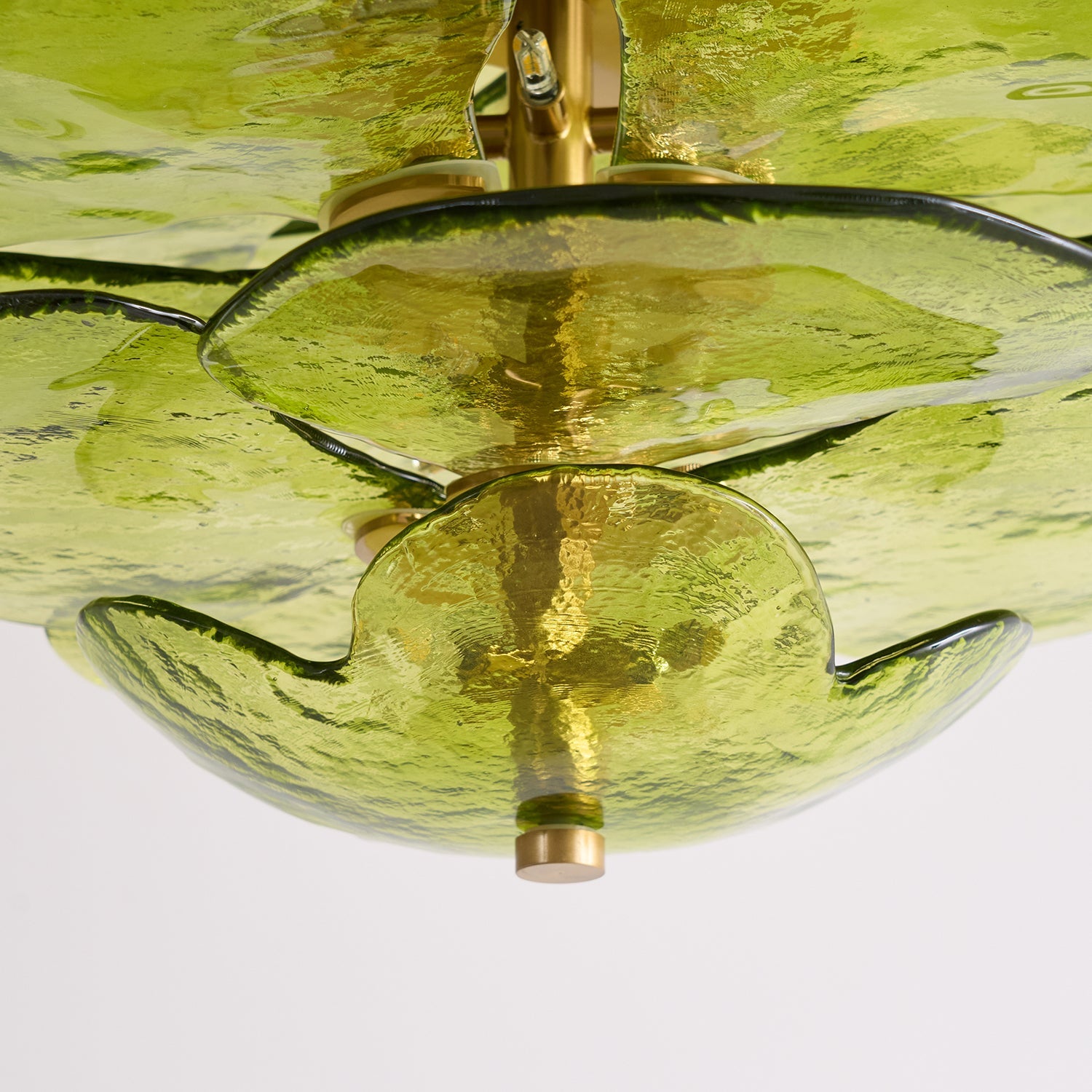 Evvinora Individual Creativity Leaf Layered Glass Metal Chandelier - Lamp Copper