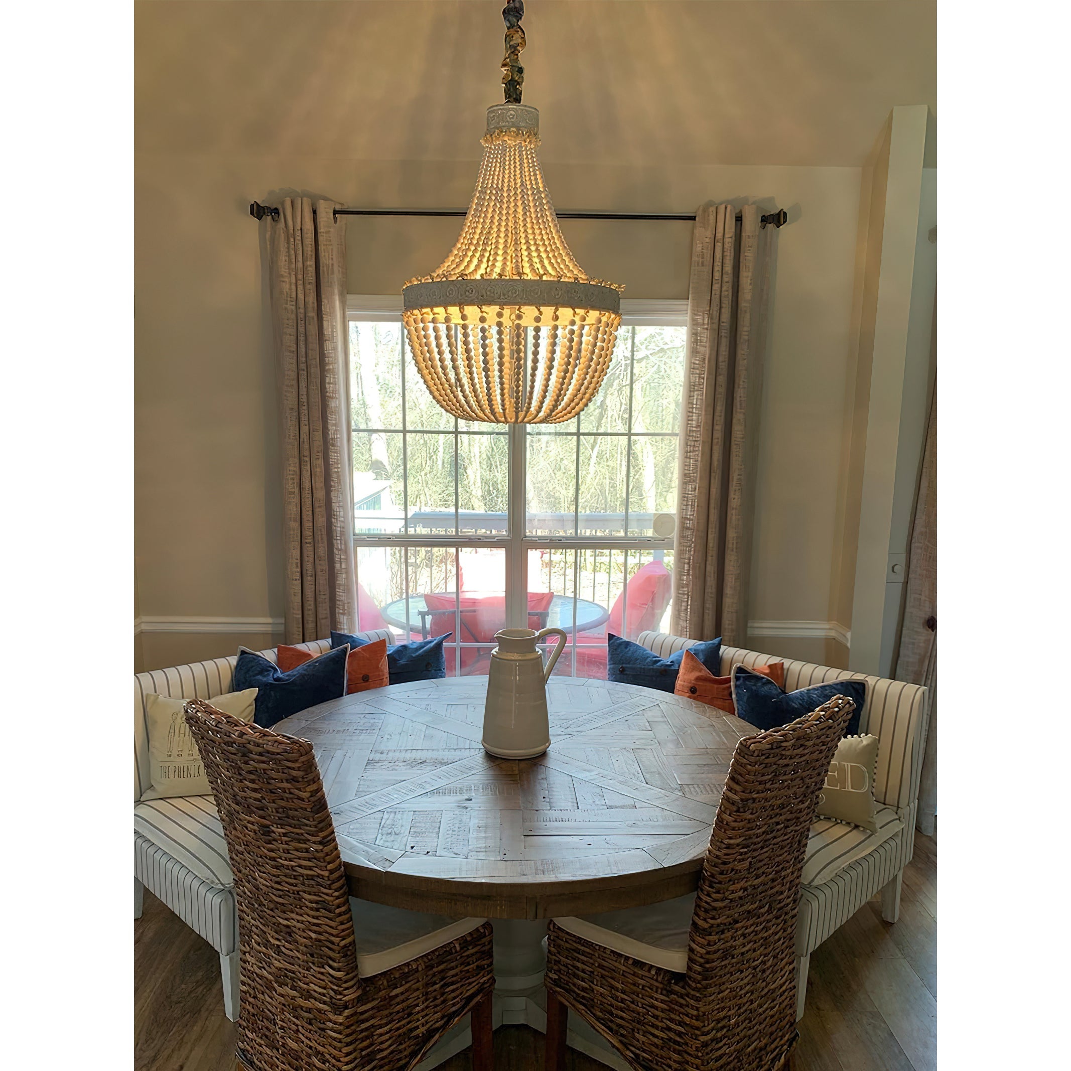 Ulvararis Postmodern Luxury Beaded Wooden Metal Chandelier - Lamp Copper