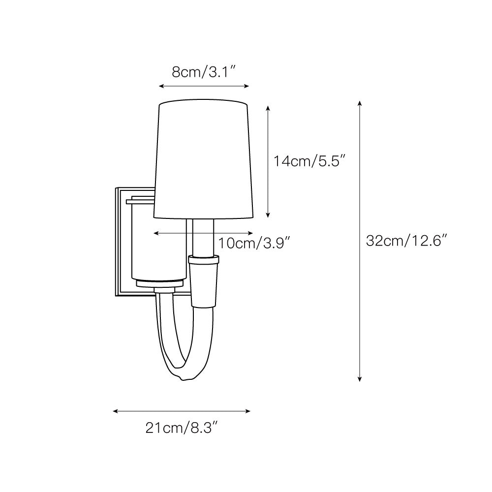 Etalarae Modern Minimalist Crystal Fabric Wall Lamp - Lamp Copper