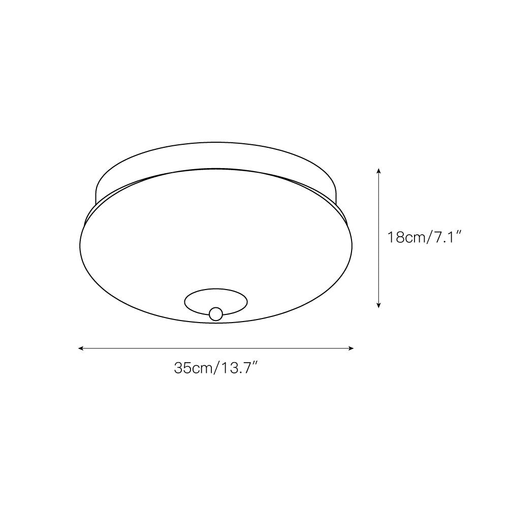 Vatalisra Modern Minimalist Round Metal Glass Ceiling Light - Lamp Copper