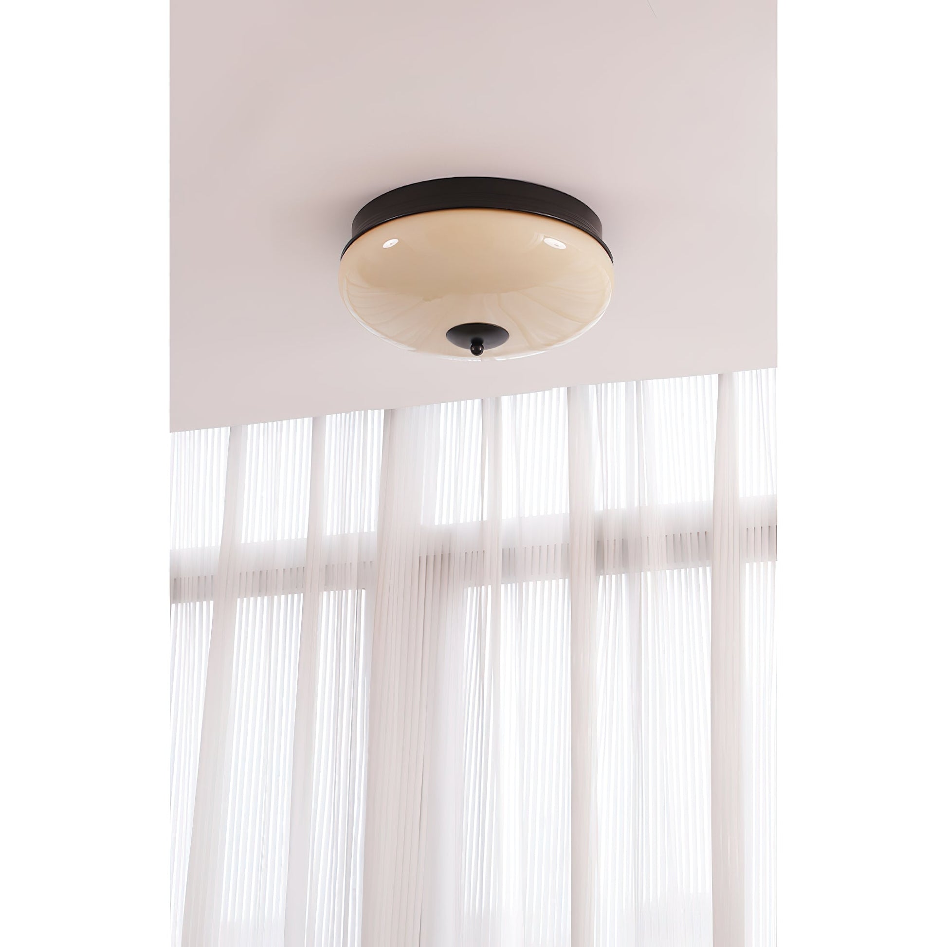 Vatalisra Modern Minimalist Round Metal Glass Ceiling Light - Lamp Copper