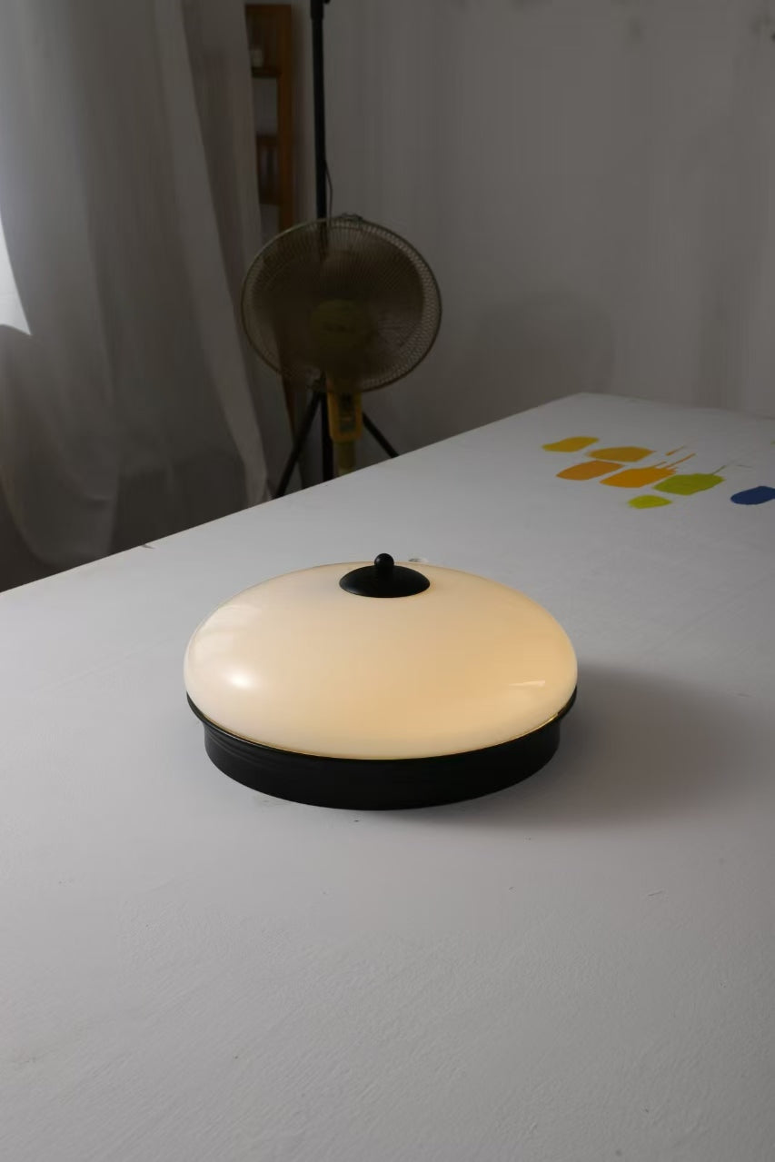 Vatalisra Modern Minimalist Round Metal Glass Ceiling Light - Lamp Copper