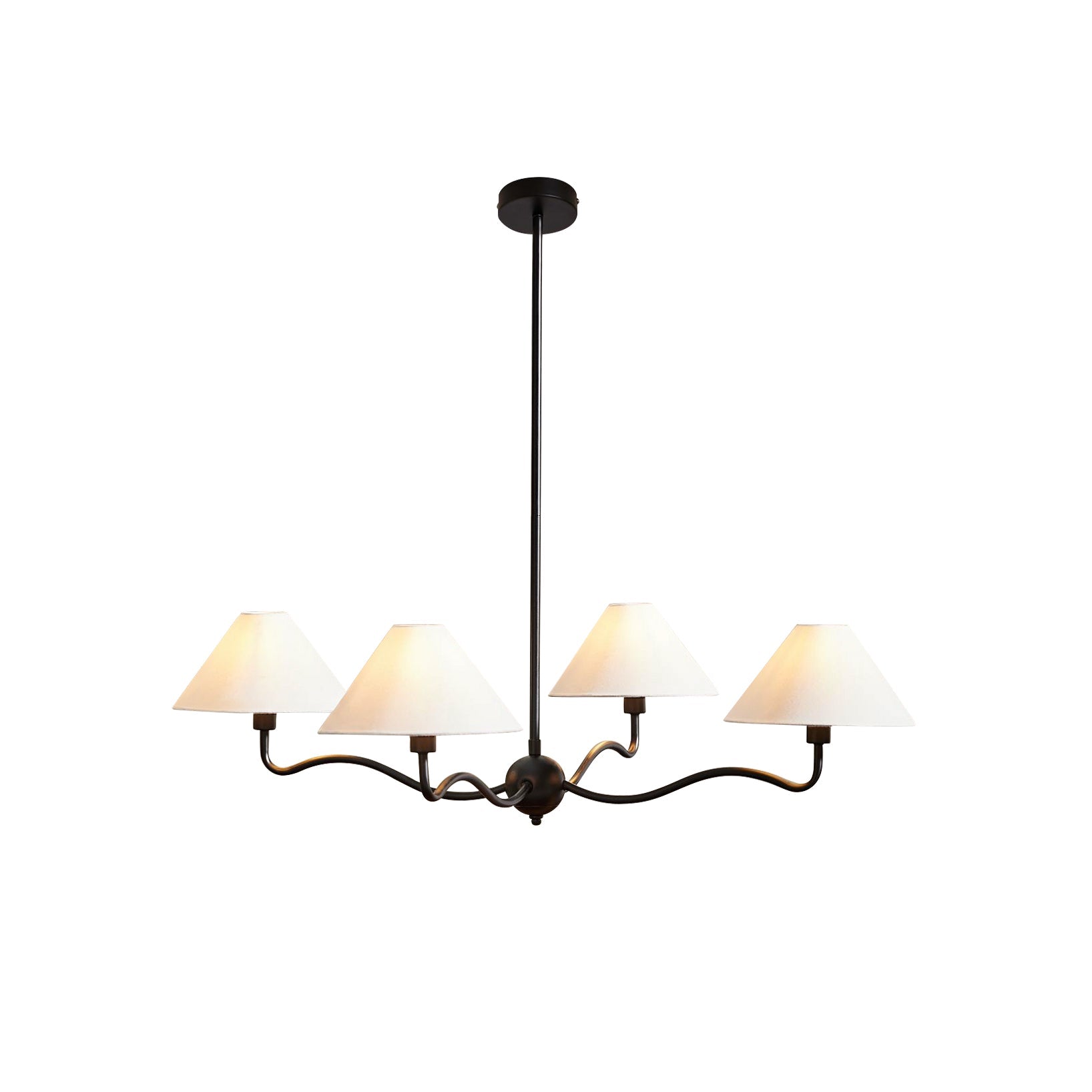 Ovene Vintage Industrial Metal Fabric Chandelier - Lamp Copper