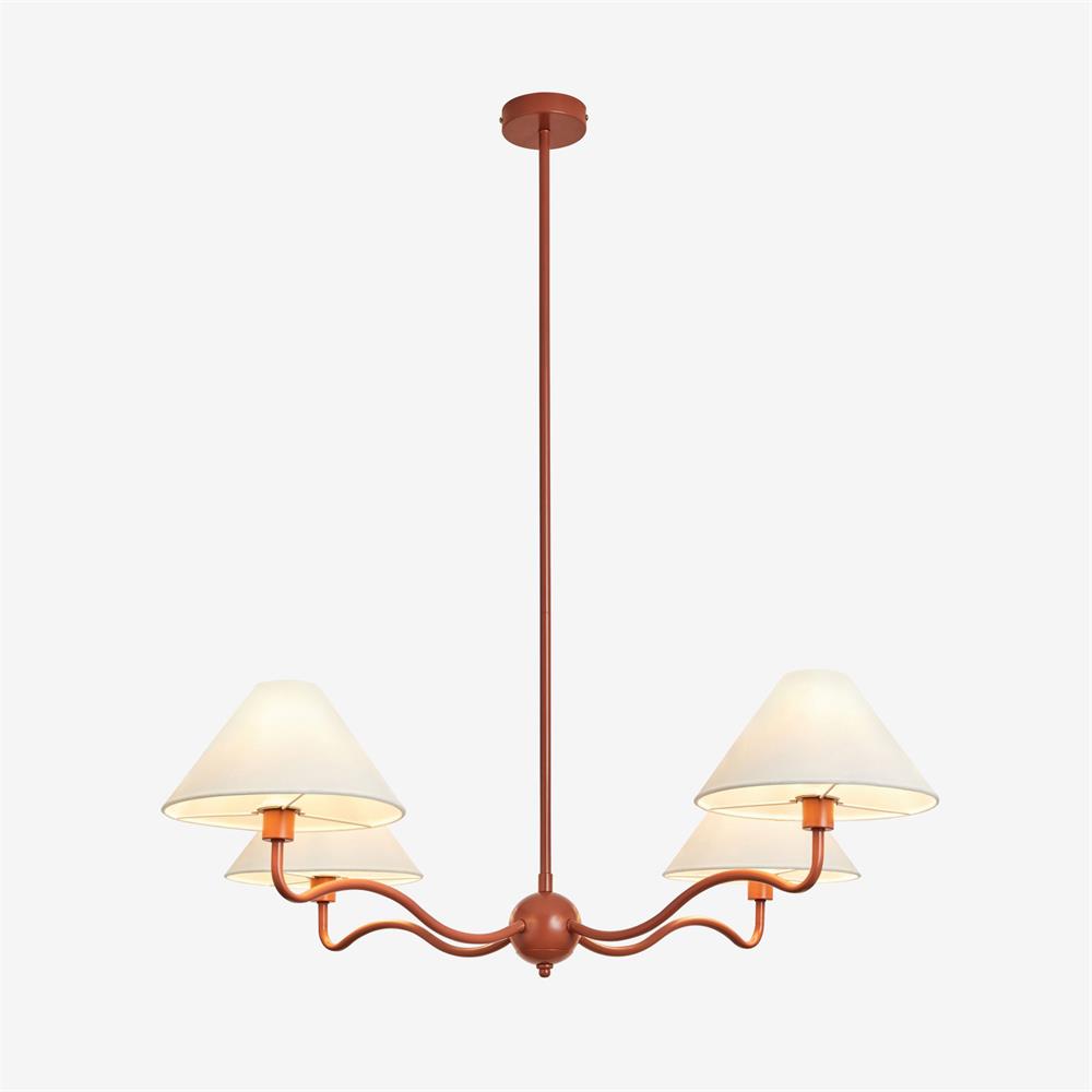 Ovene Vintage Industrial Metal Fabric Chandelier - Lamp Copper