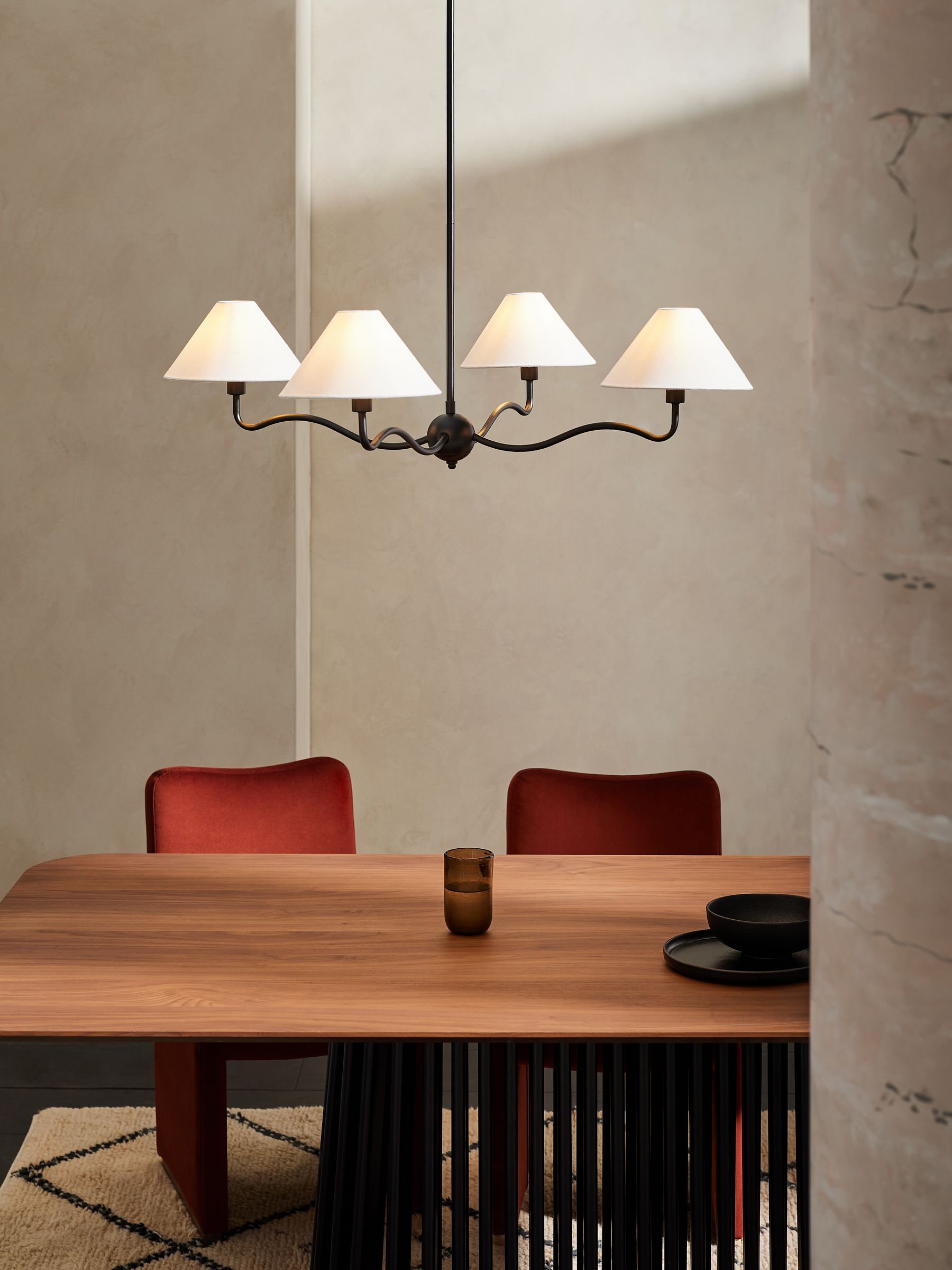 Ovene Vintage Industrial Metal Fabric Chandelier - Lamp Copper