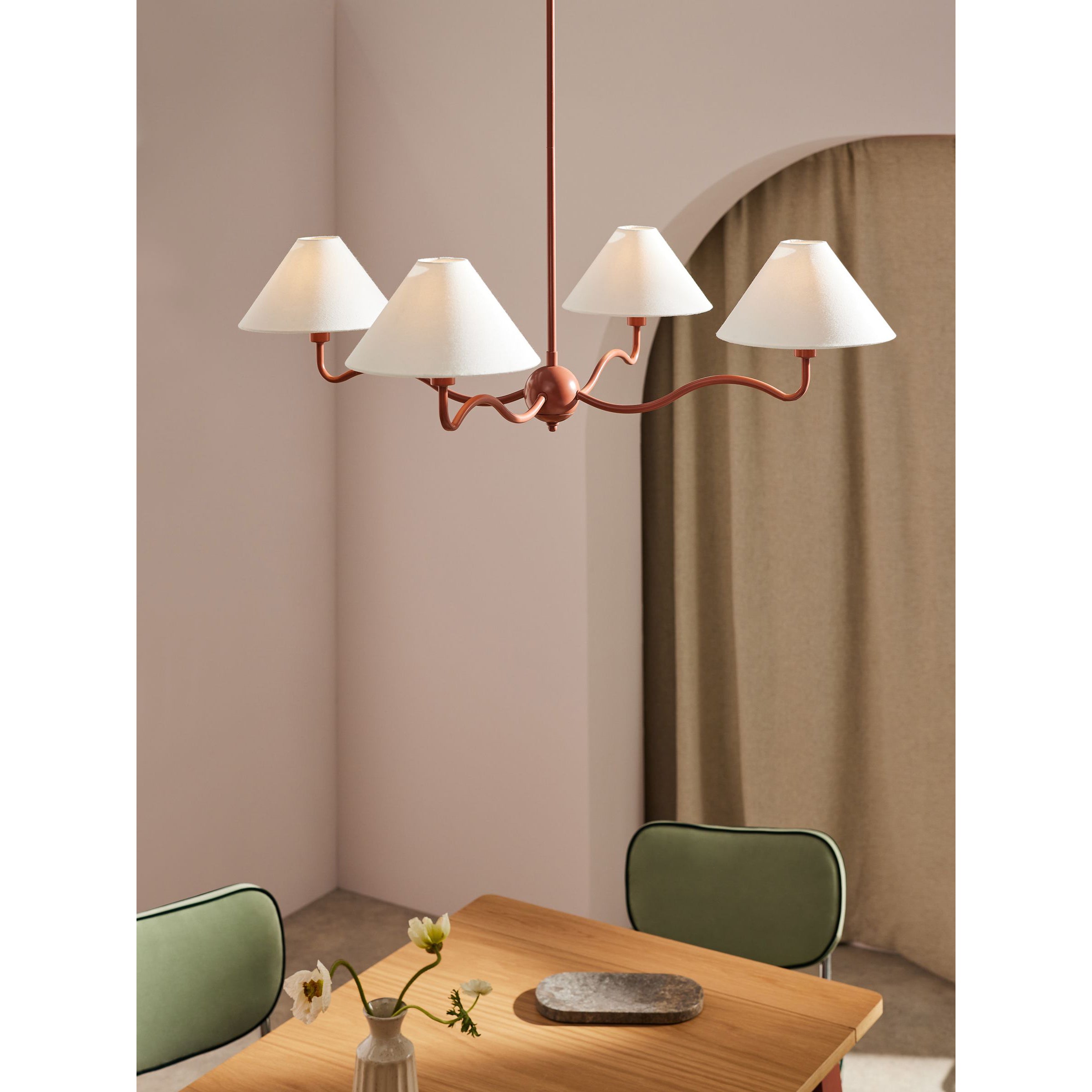 Ovene Vintage Industrial Metal Fabric Chandelier - Lamp Copper