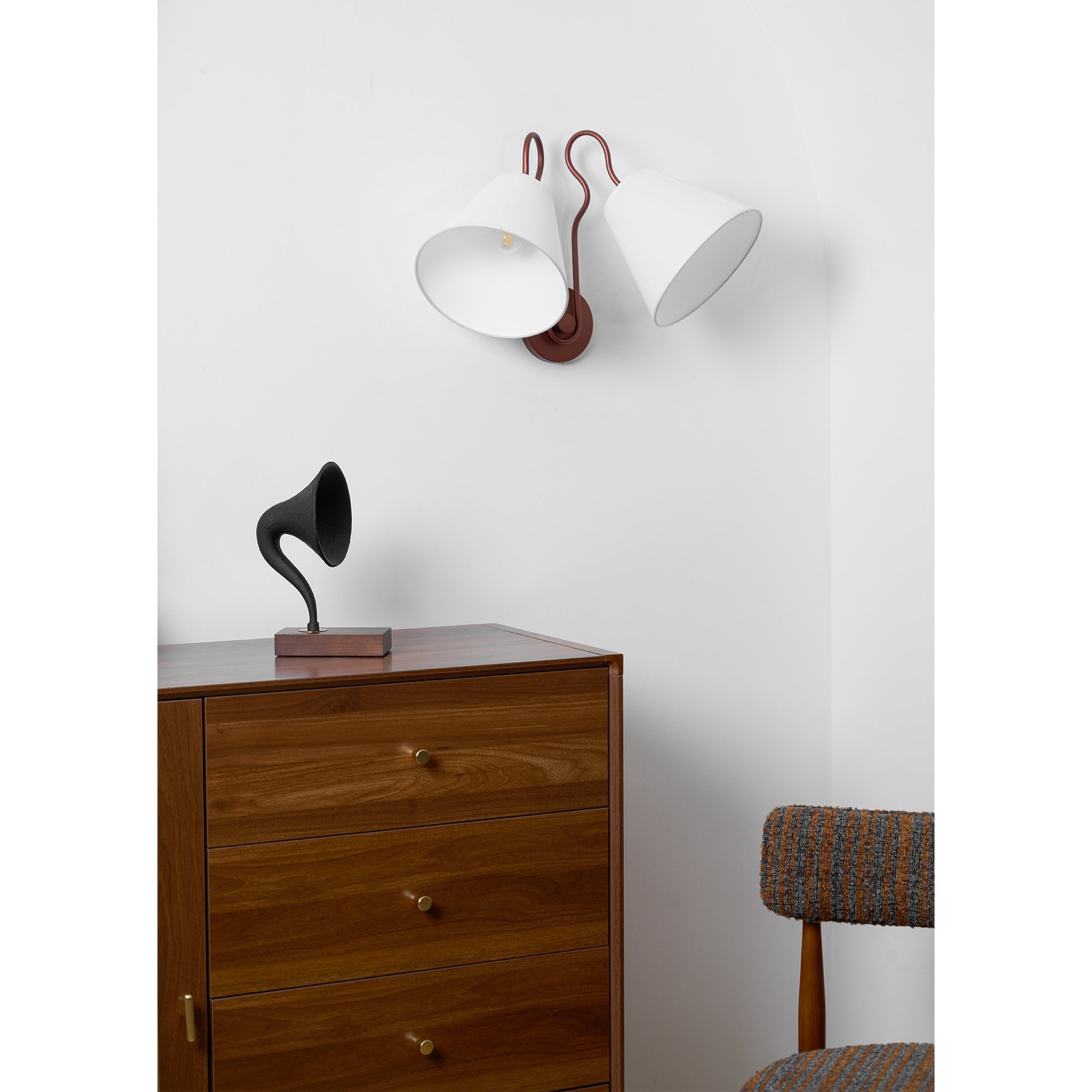 Elthayra Vintage Industrial Metal Fabric Wall Lamp - Lamp Copper