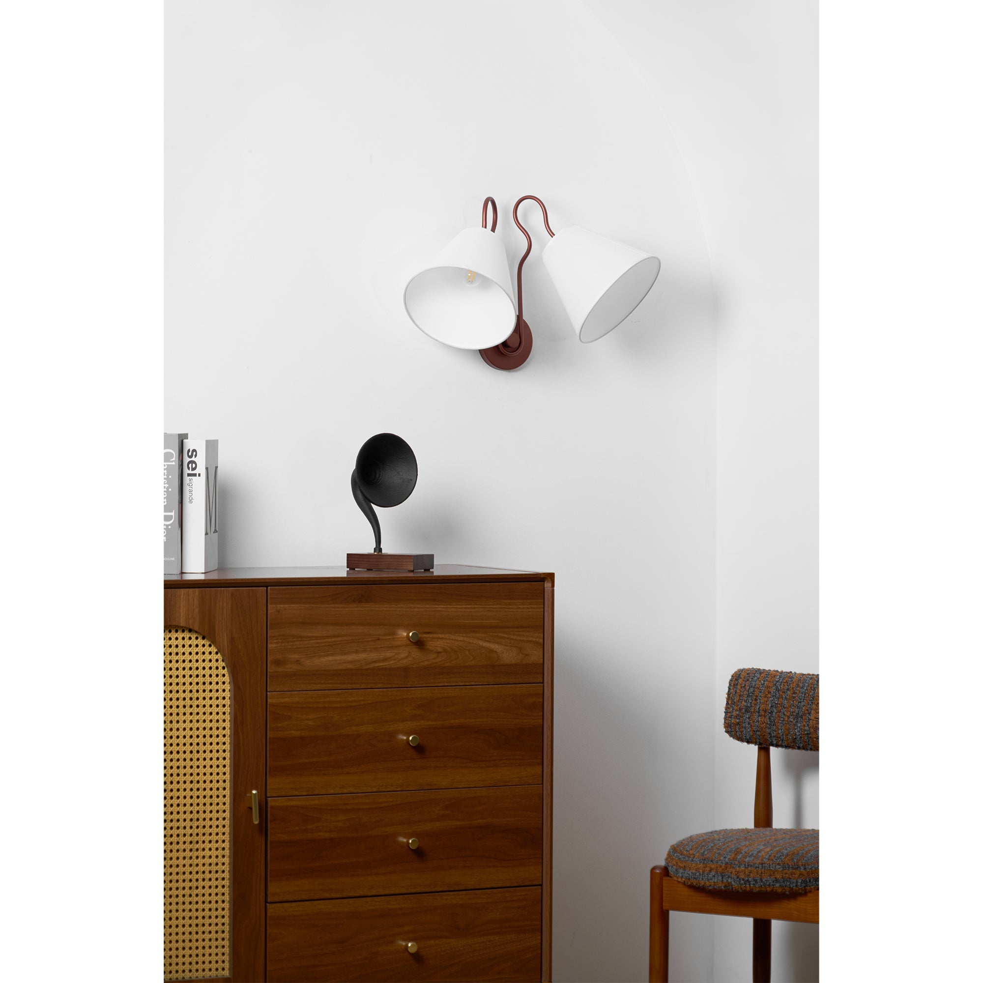 Elthayra Vintage Industrial Metal Fabric Wall Lamp - Lamp Copper