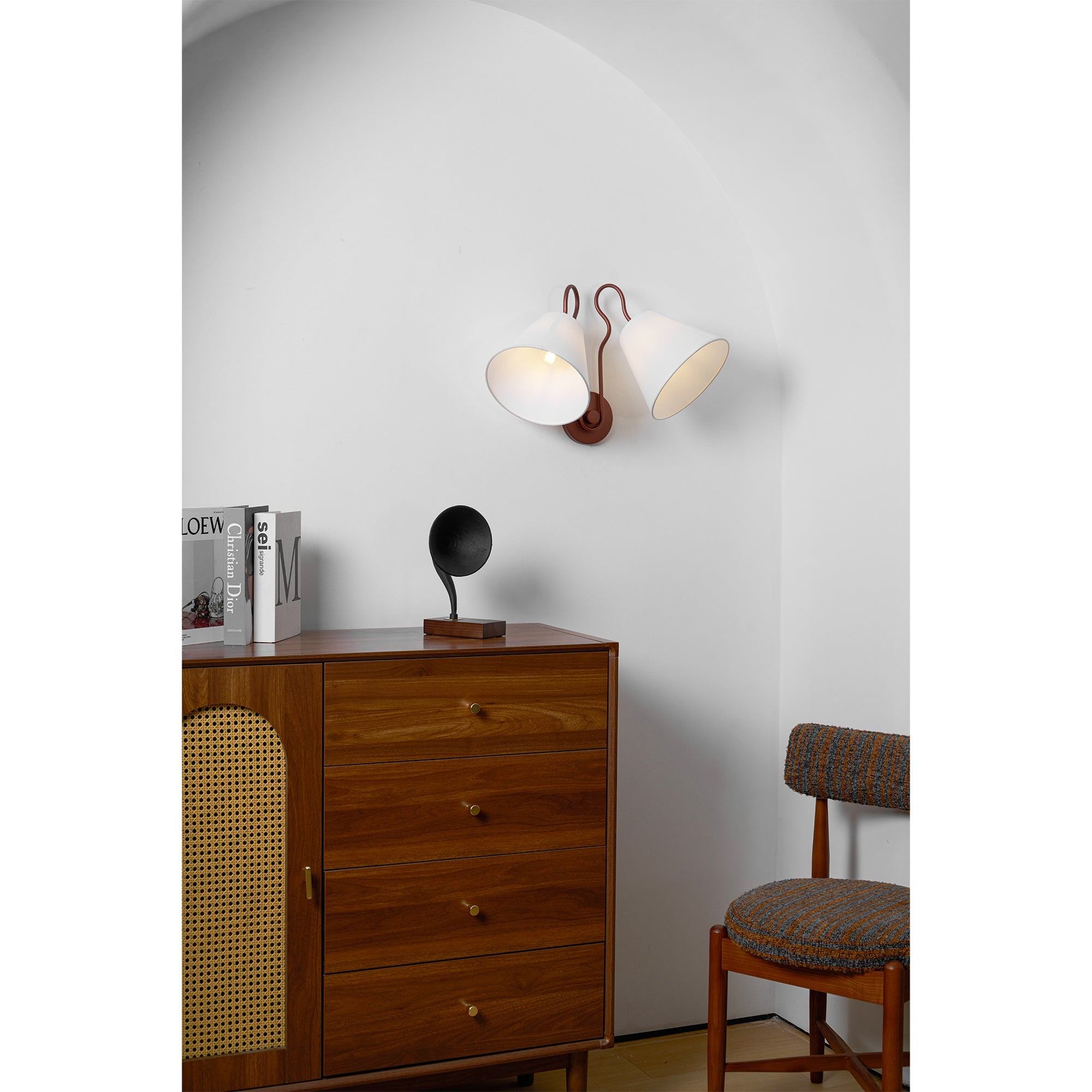 Elthayra Vintage Industrial Metal Fabric Wall Lamp - Lamp Copper