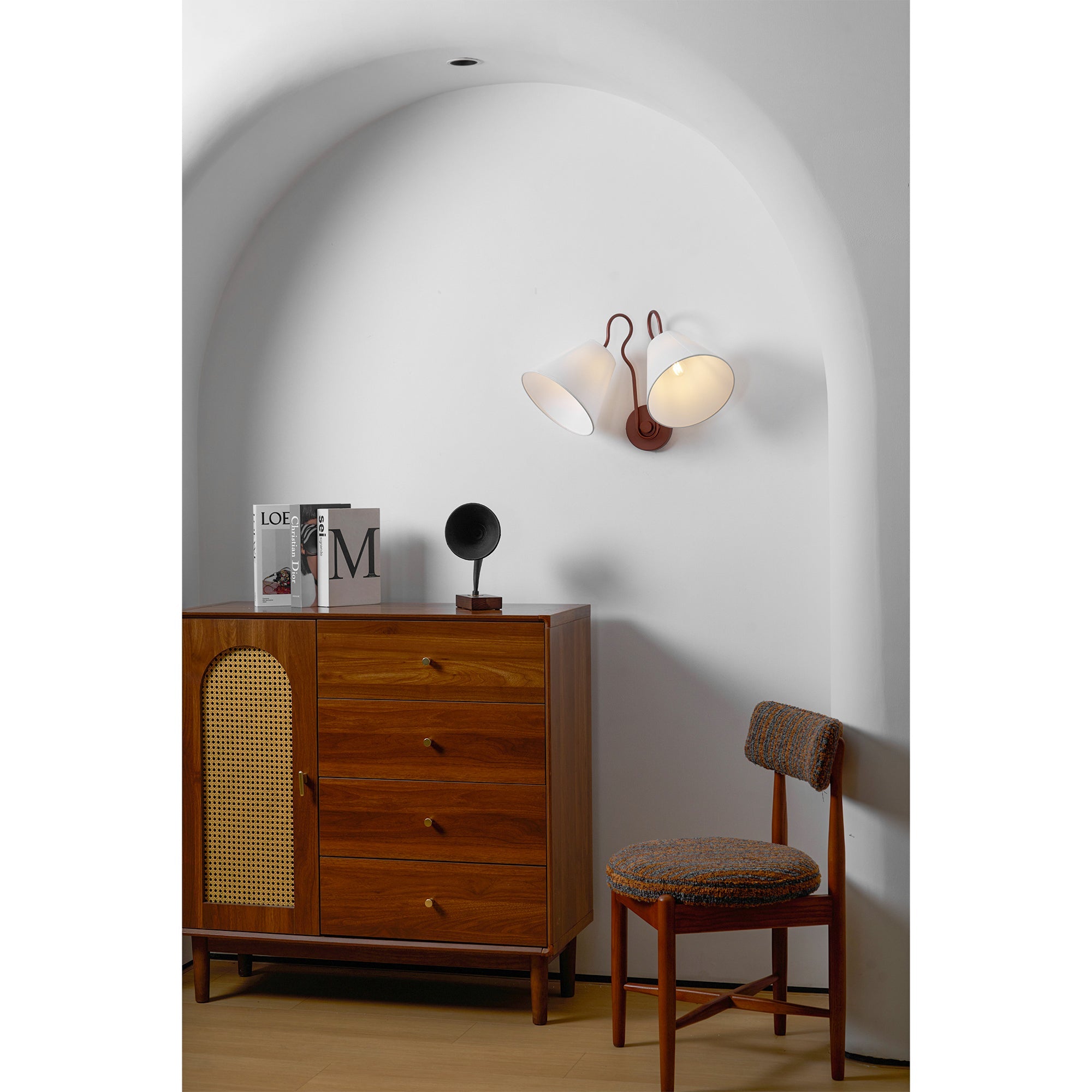 Elthayra Vintage Industrial Metal Fabric Wall Lamp - Lamp Copper