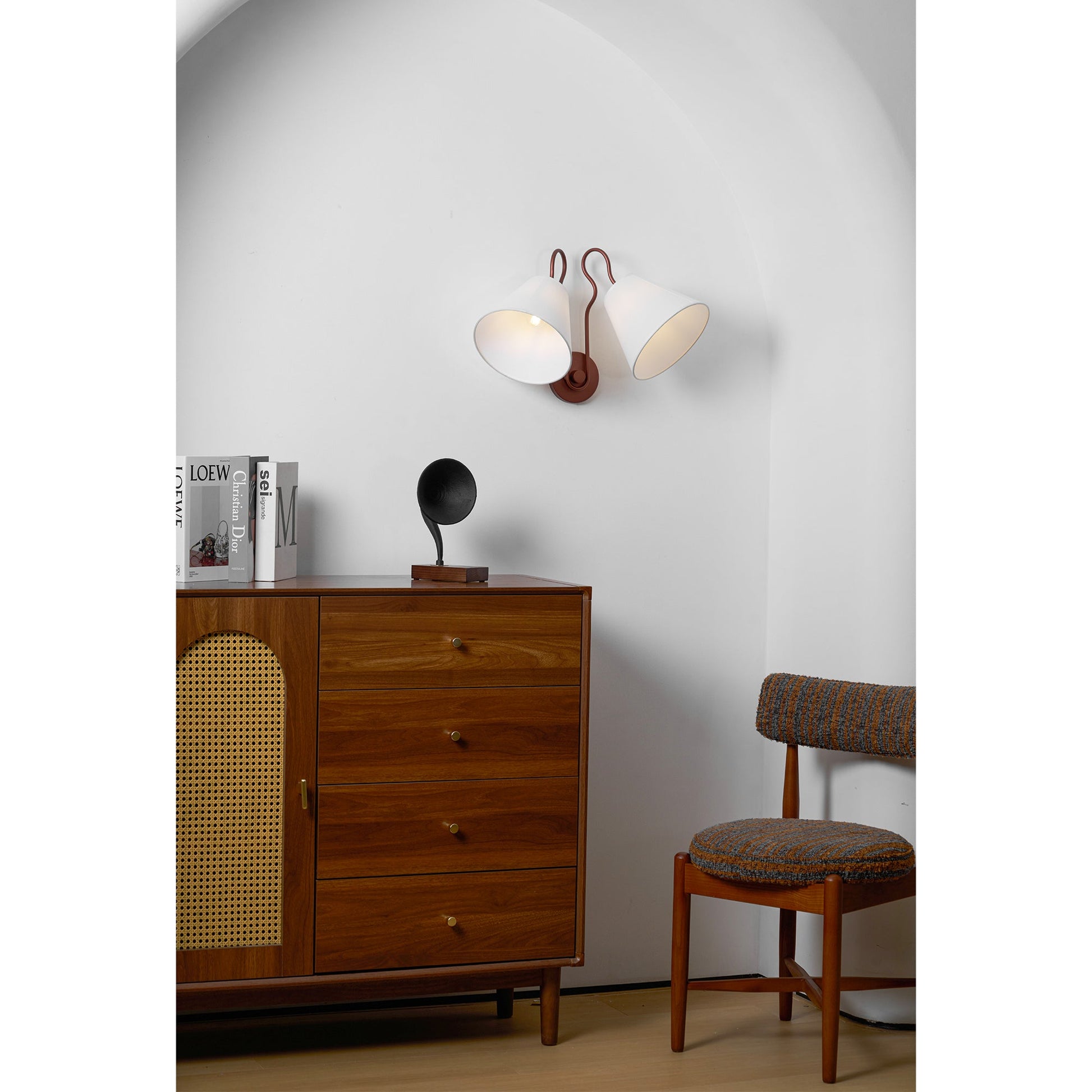 Elthayra Vintage Industrial Metal Fabric Wall Lamp - Lamp Copper