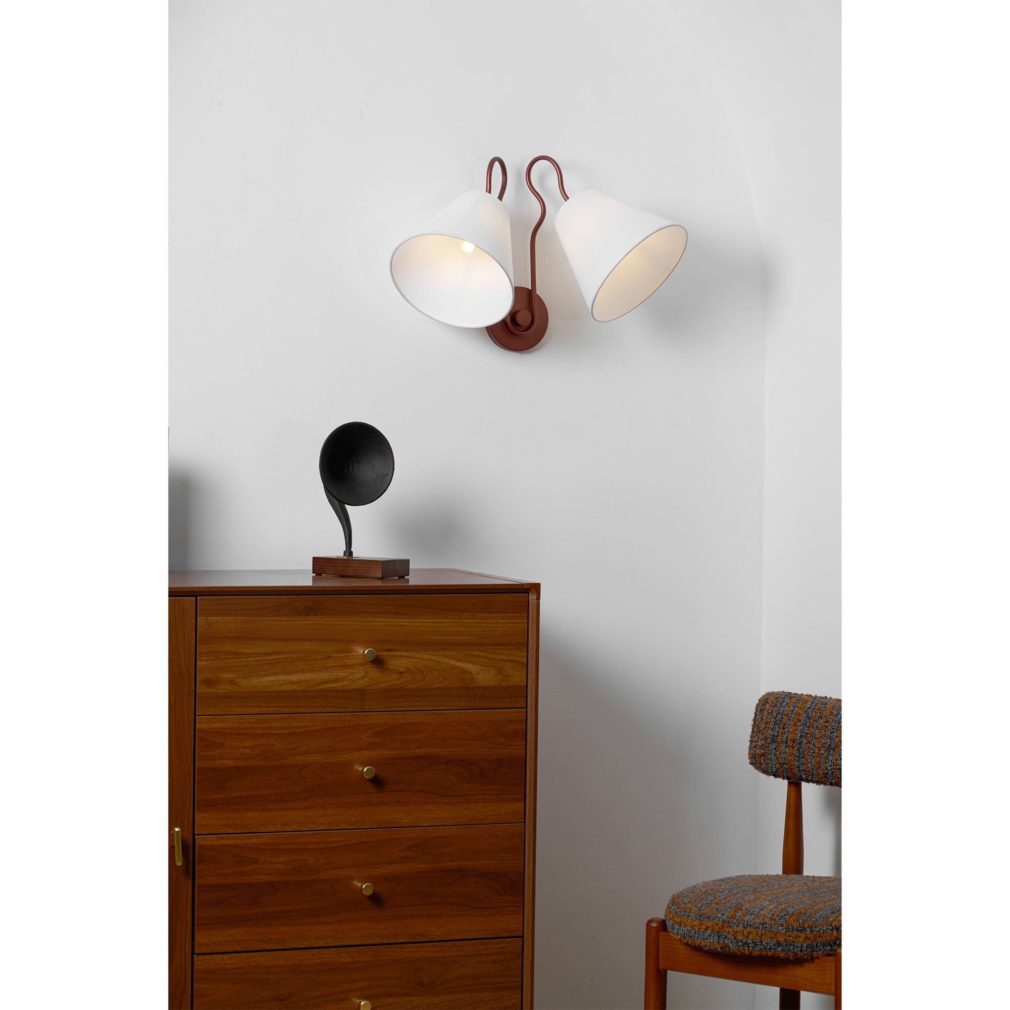 Elthayra Vintage Industrial Metal Fabric Wall Lamp - Lamp Copper