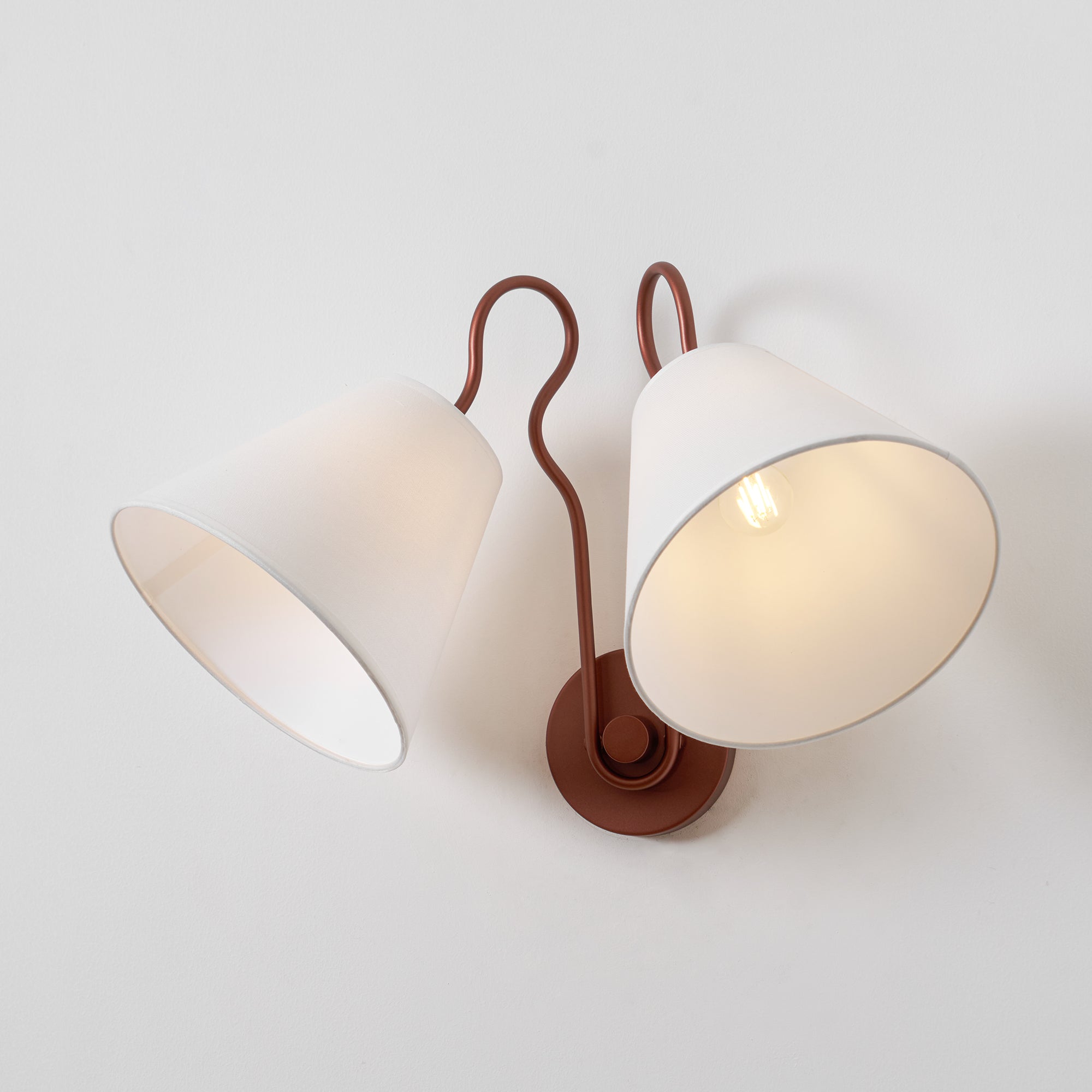 Elthayra Vintage Industrial Metal Fabric Wall Lamp - Lamp Copper