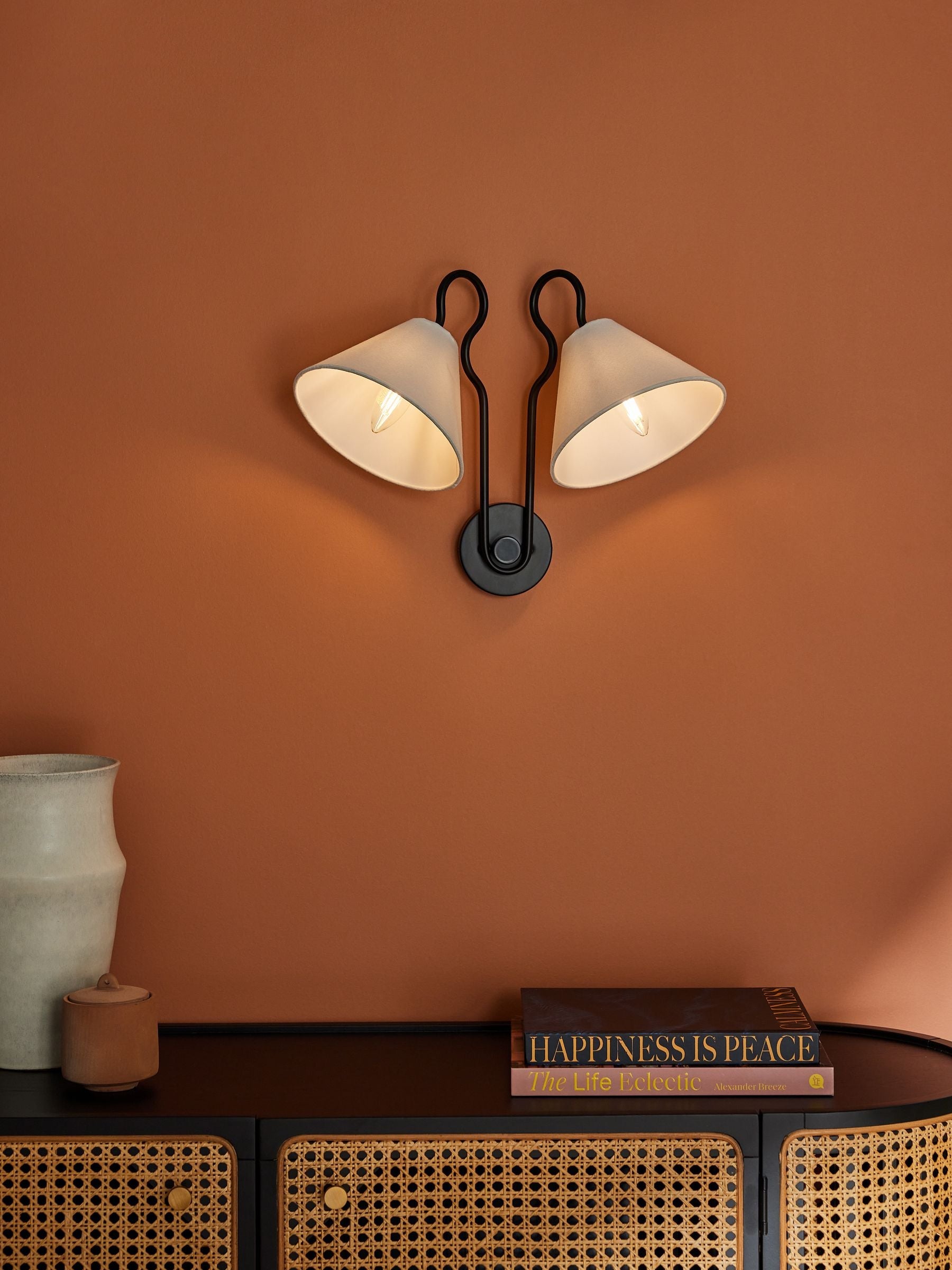 Elthayra Vintage Industrial Metal Fabric Wall Lamp - Lamp Copper