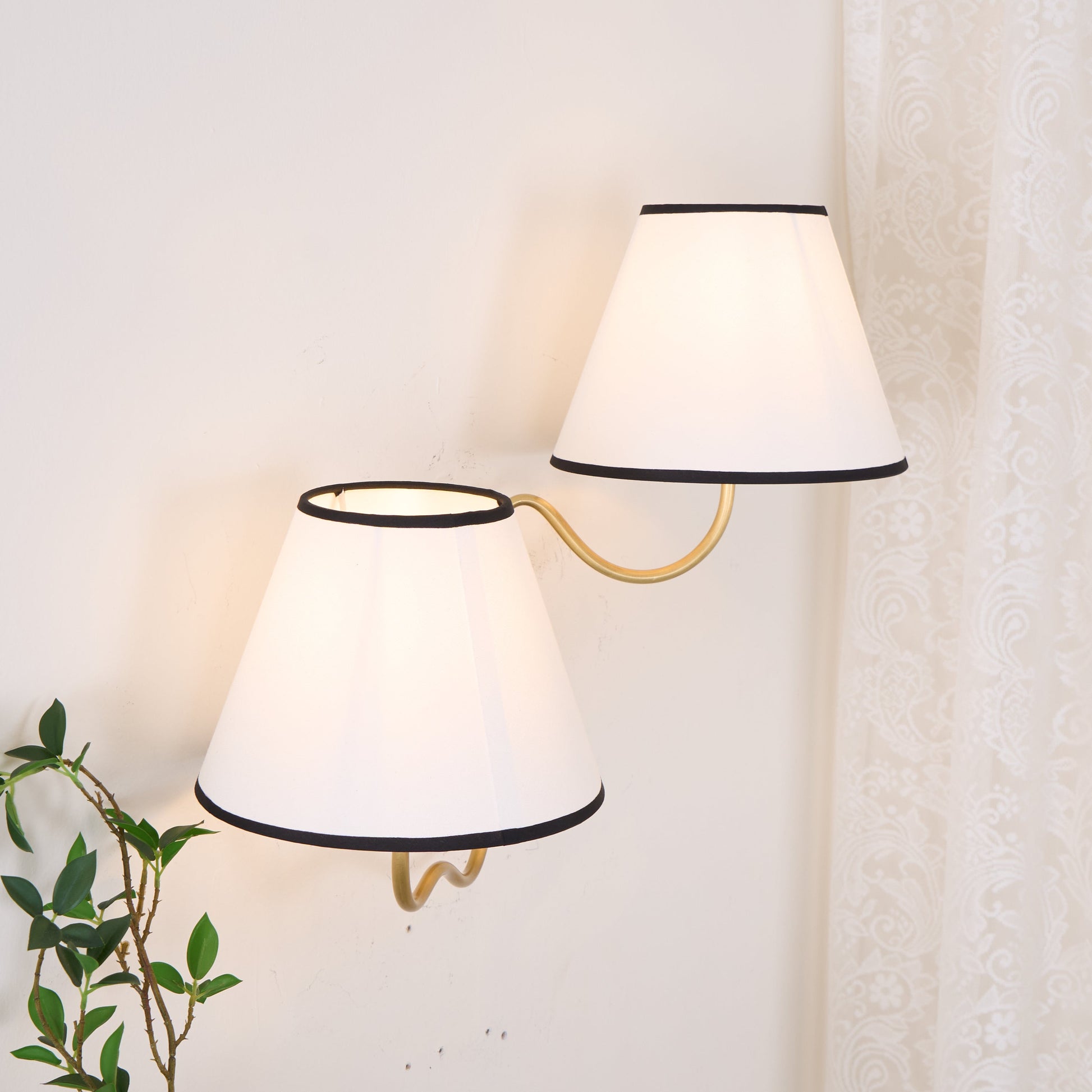 Evynor Vintage Industrial Brass Fabric Wall Lamp - Lamp Copper