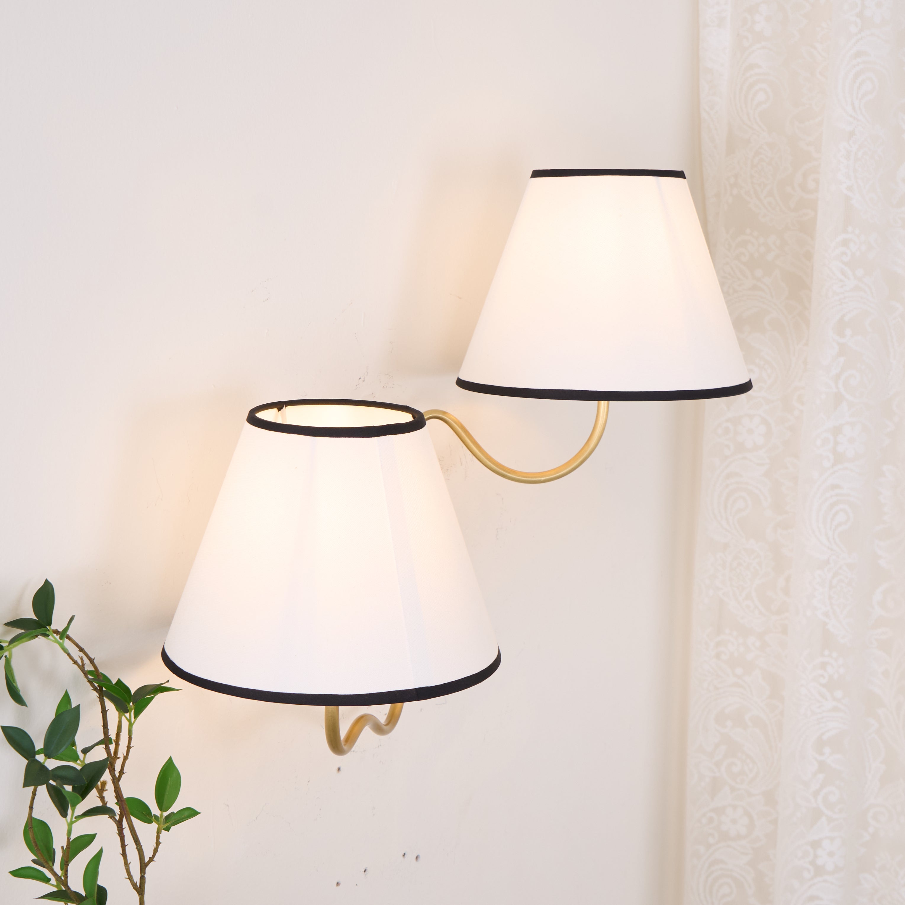 Evynor Vintage Industrial Brass Fabric Wall Lamp - Lamp Copper