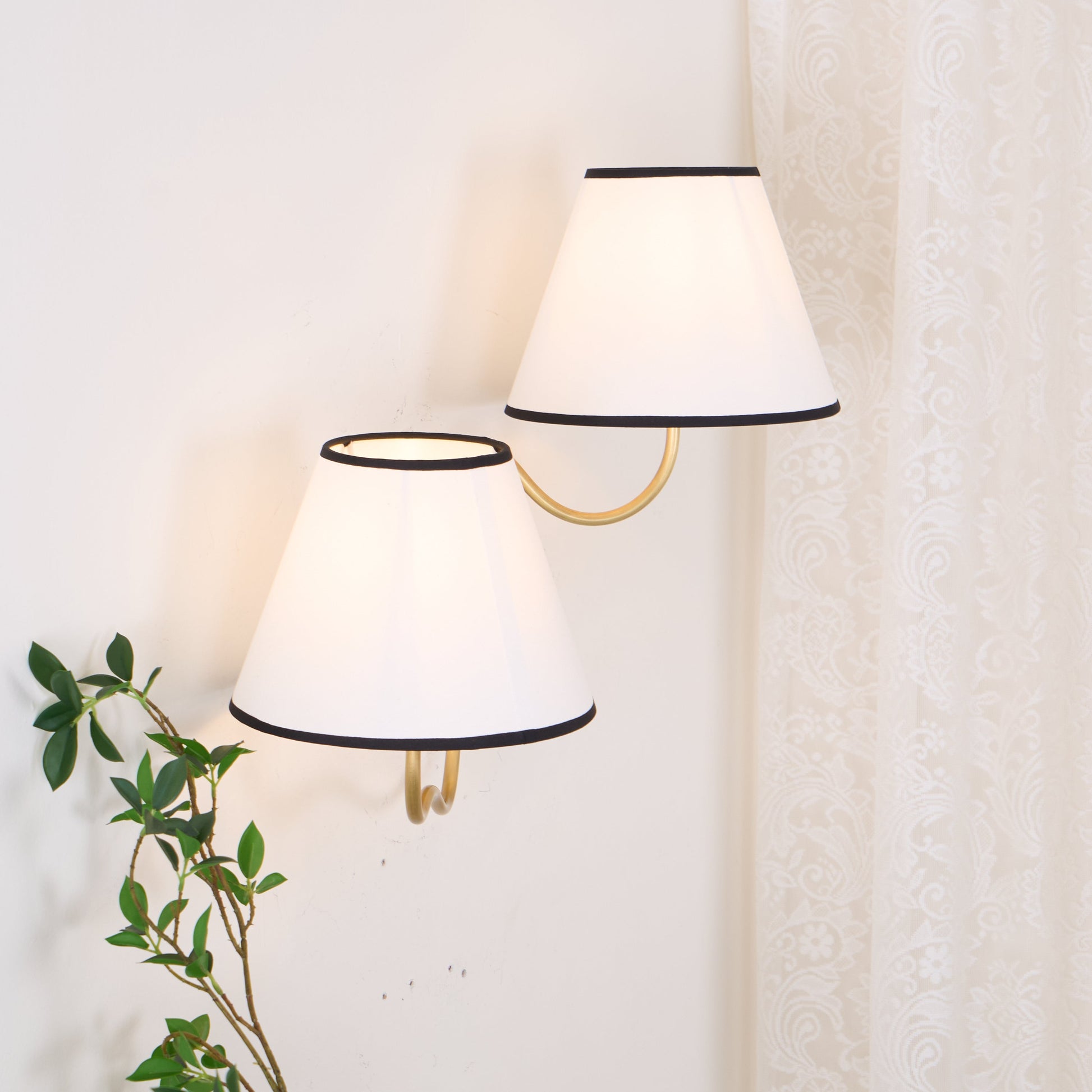 Evynor Vintage Industrial Brass Fabric Wall Lamp - Lamp Copper