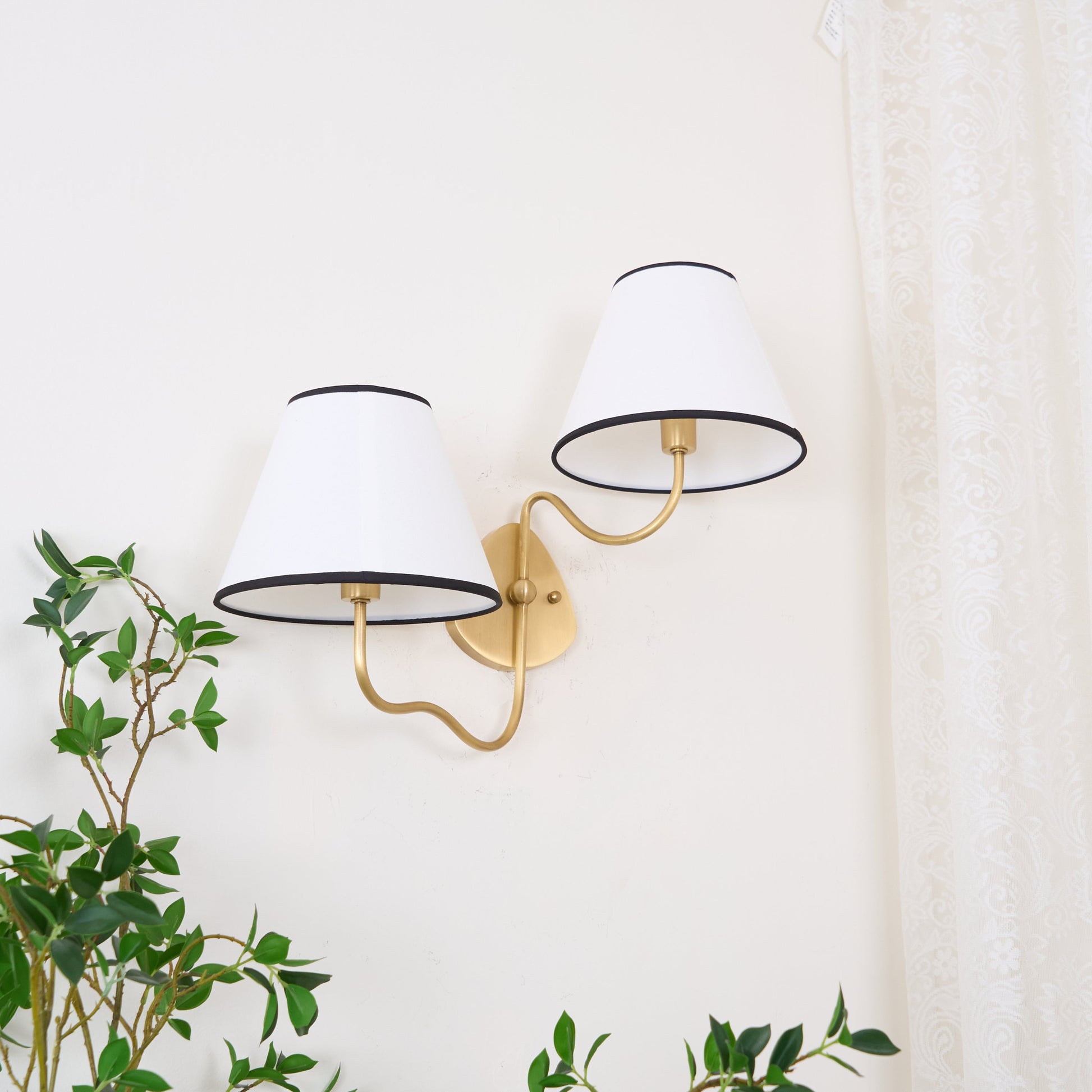 Evynor Vintage Industrial Brass Fabric Wall Lamp - Lamp Copper