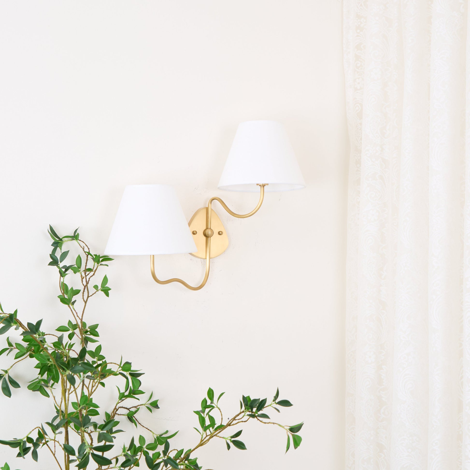 Evynor Vintage Industrial Brass Fabric Wall Lamp - Lamp Copper