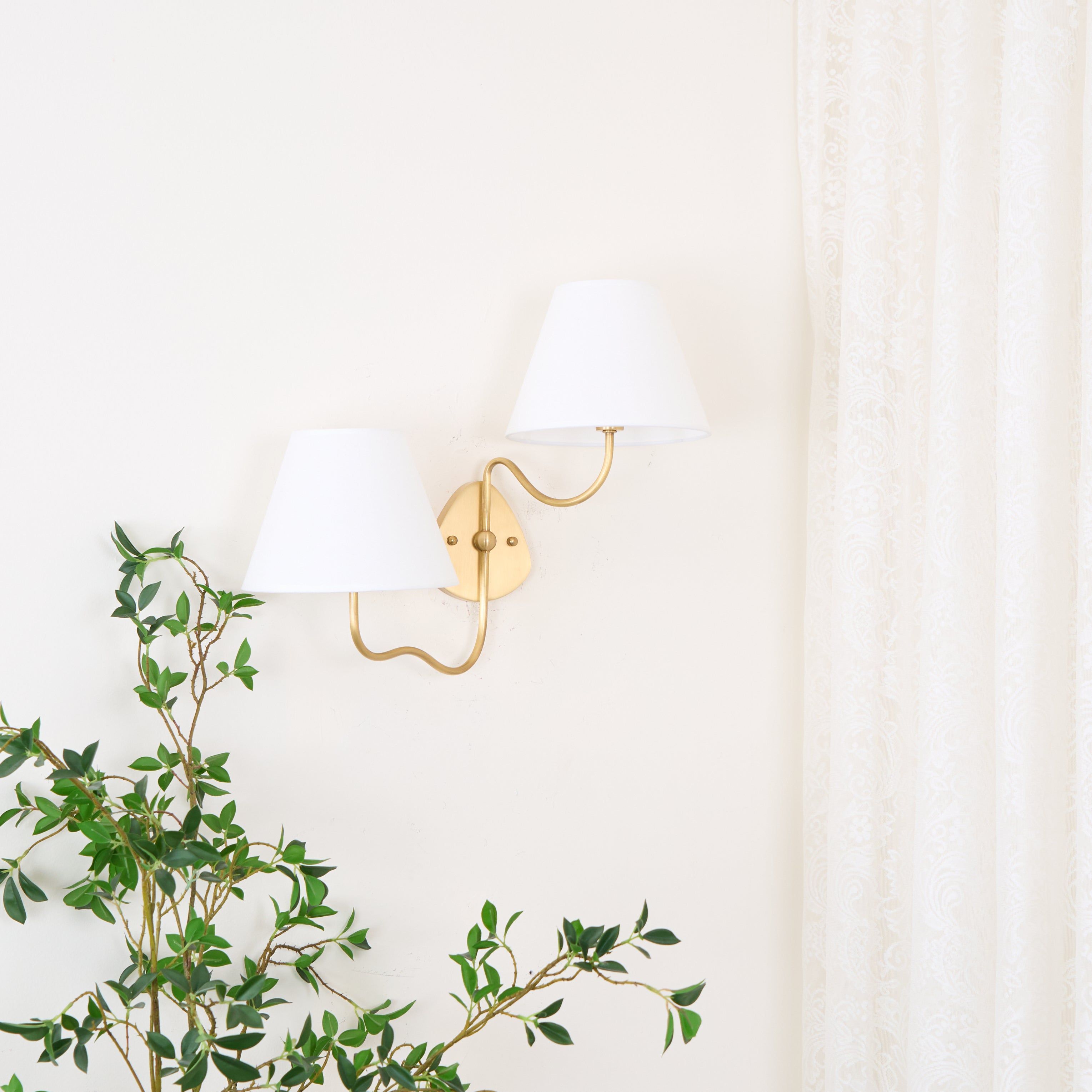 Evynor Vintage Industrial Brass Fabric Wall Lamp - Lamp Copper