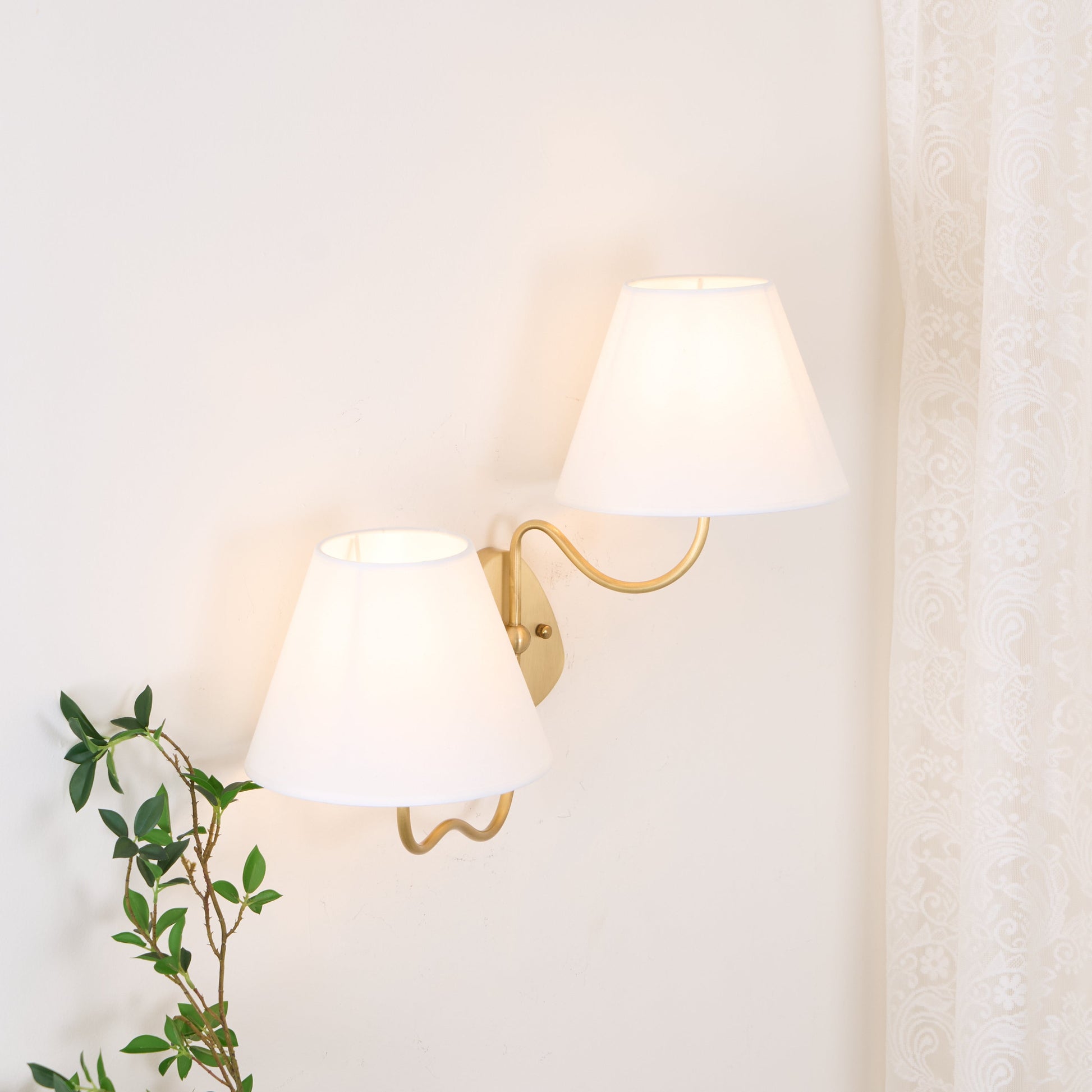Evynor Vintage Industrial Brass Fabric Wall Lamp - Lamp Copper