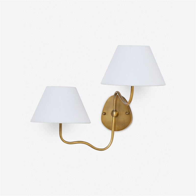 Evynor Vintage Industrial Brass Fabric Wall Lamp - Lamp Copper