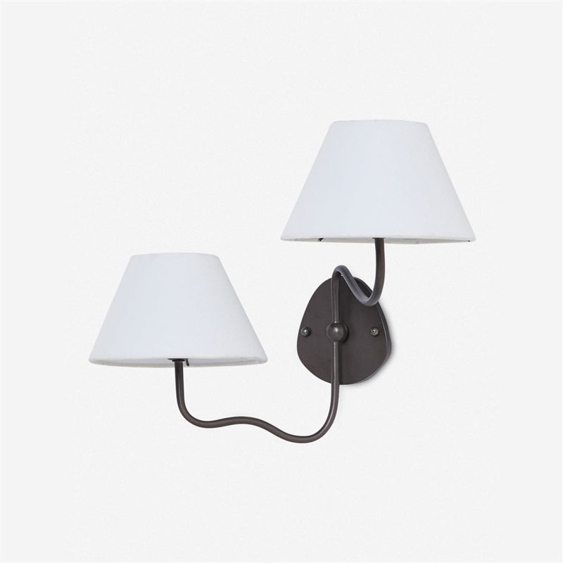 Evynor Vintage Industrial Brass Fabric Wall Lamp - Lamp Copper