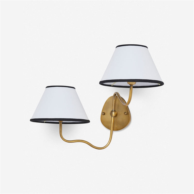 Evynor Vintage Industrial Brass Fabric Wall Lamp - Lamp Copper