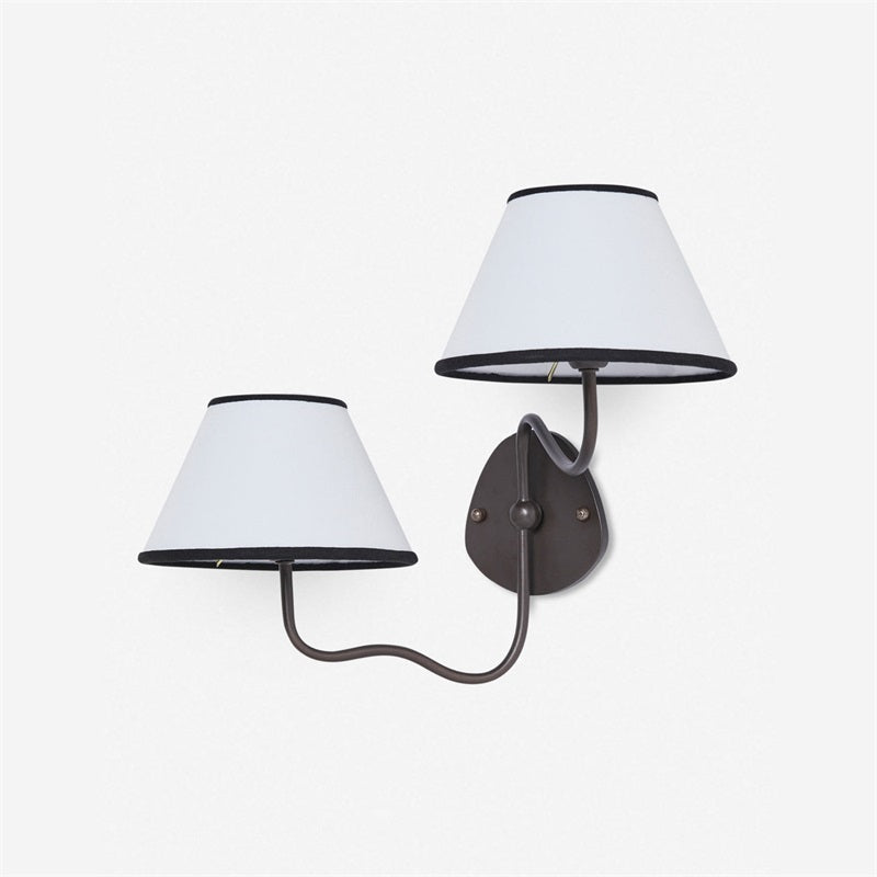 Evynor Vintage Industrial Brass Fabric Wall Lamp - Lamp Copper