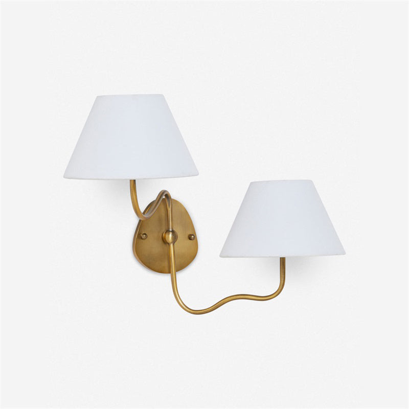 Evynor Vintage Industrial Brass Fabric Wall Lamp - Lamp Copper